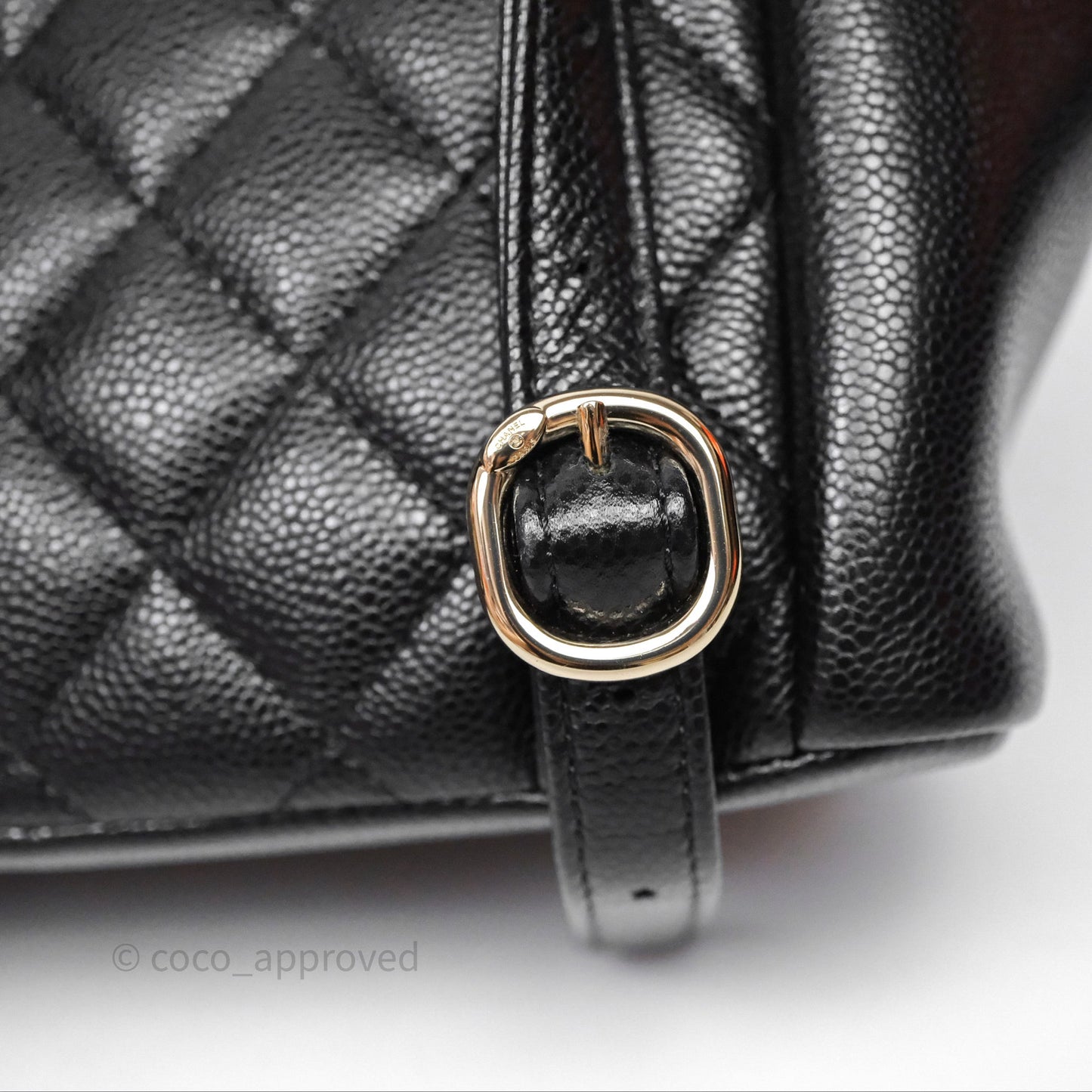 Chanel Duma Backpack Medium Black Caviar Gold Hardware