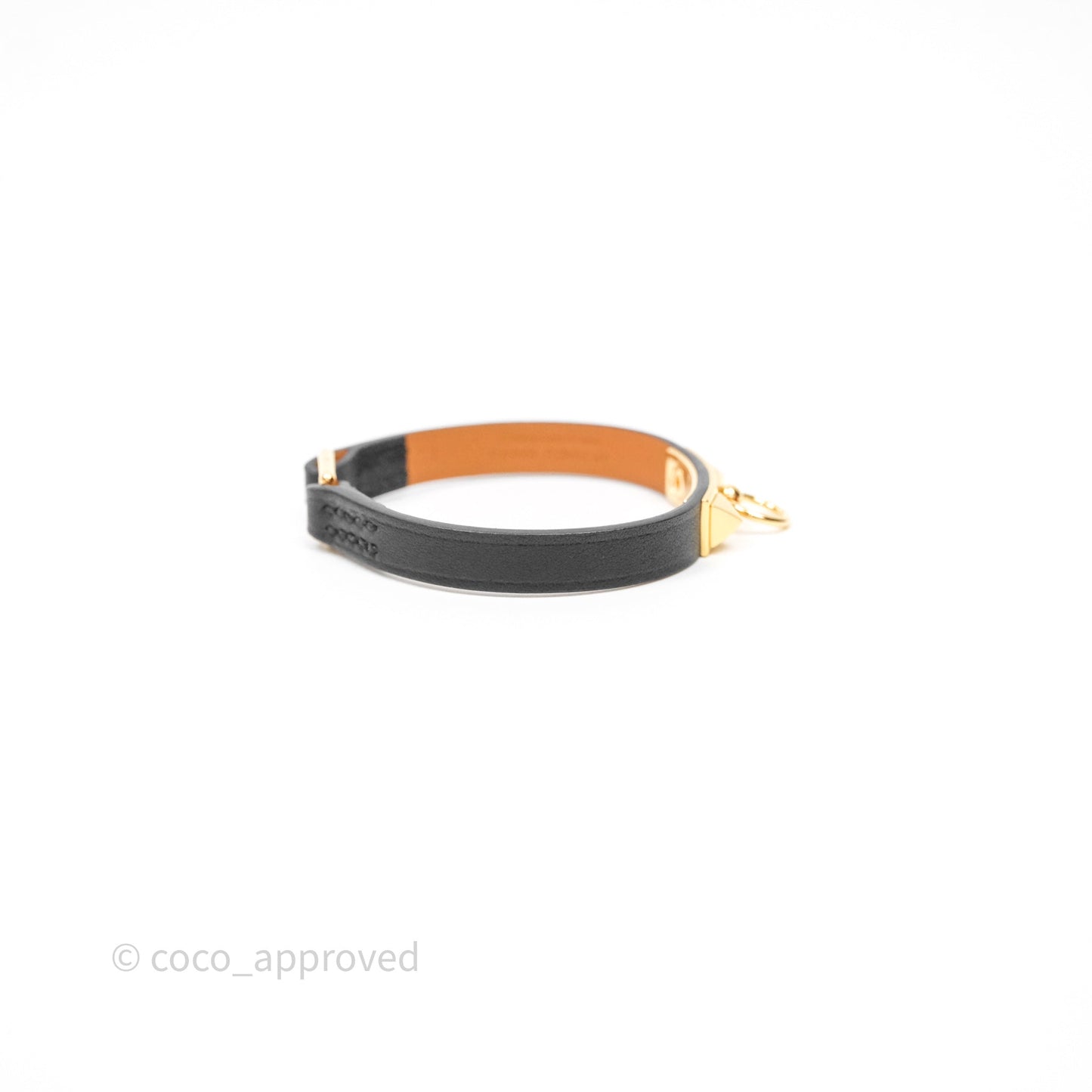 Hermès Rivale Mini Bracelet Noir Swift Gold Hardware