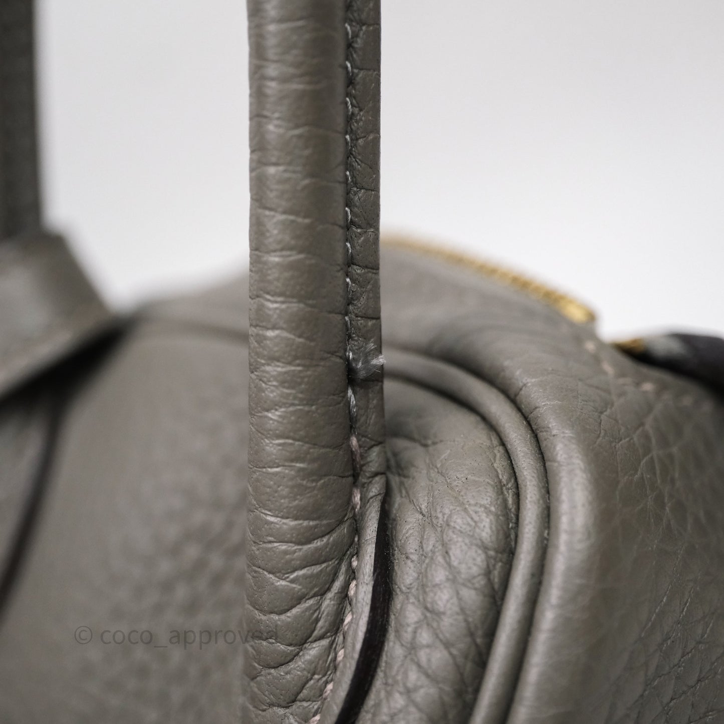 Hermès Mini Lindy 20 Gris Meyer Clemence 0L Gold Hardware