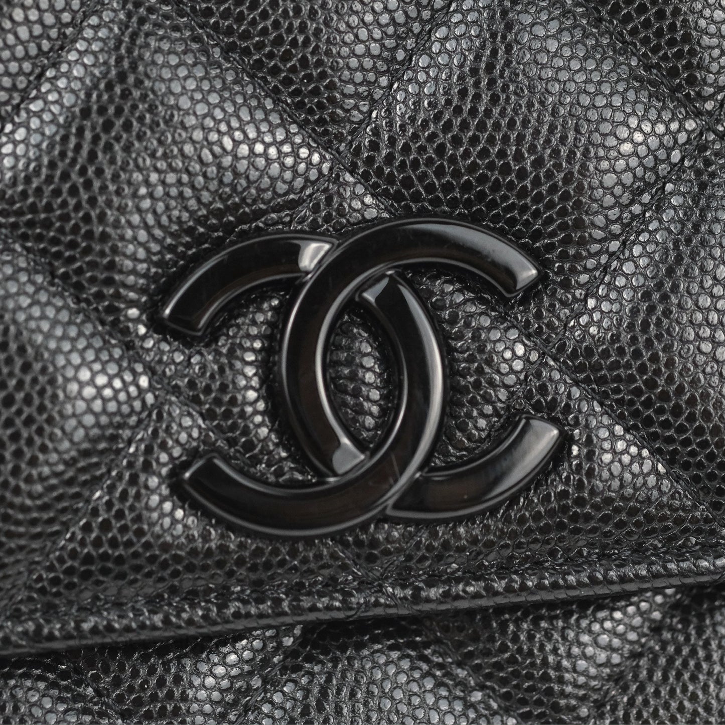Chanel Quilted So Black Wallet on Chain WOC Caviar Incognito Hardware