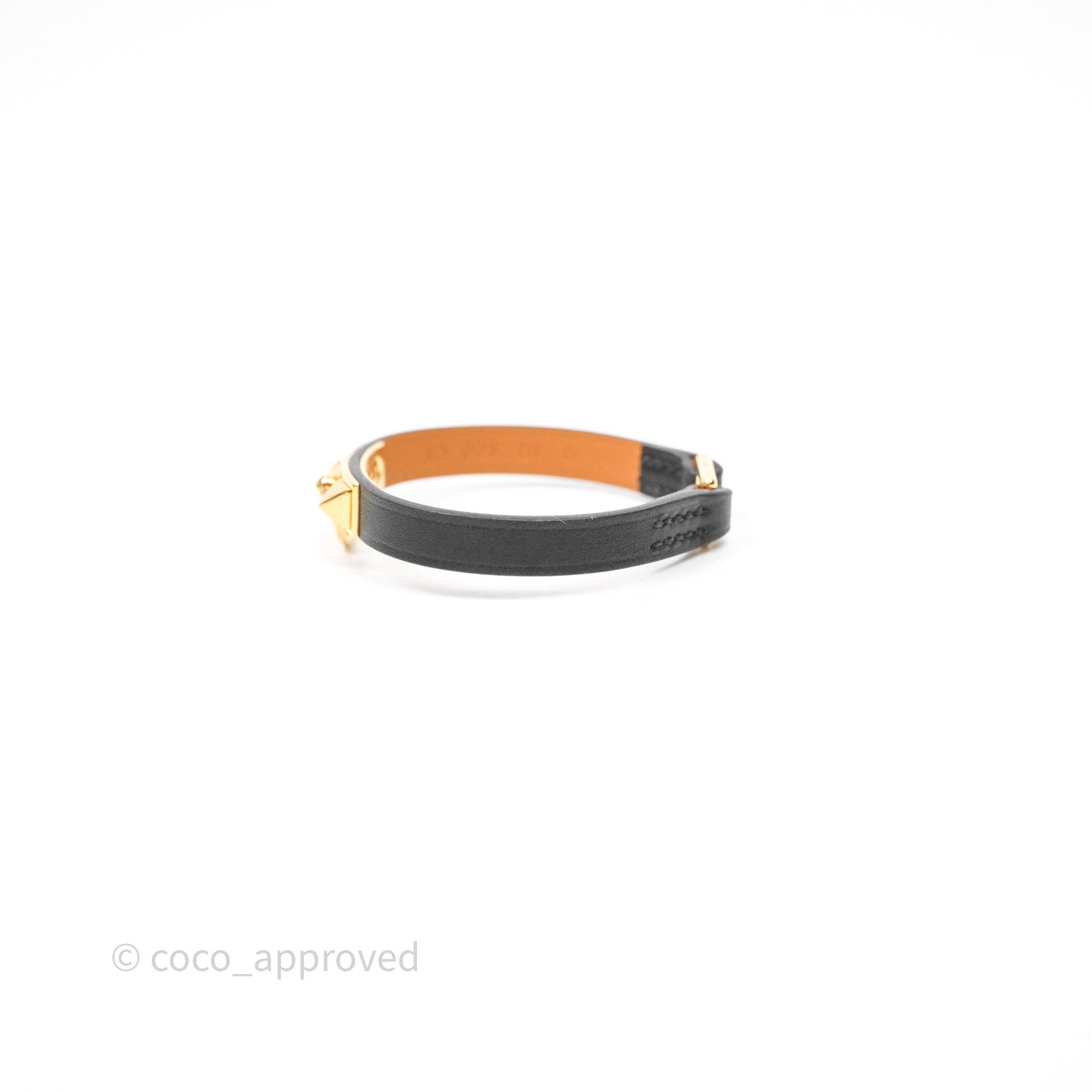 Hermès Rivale Mini Bracelet Noir Swift Gold Hardware