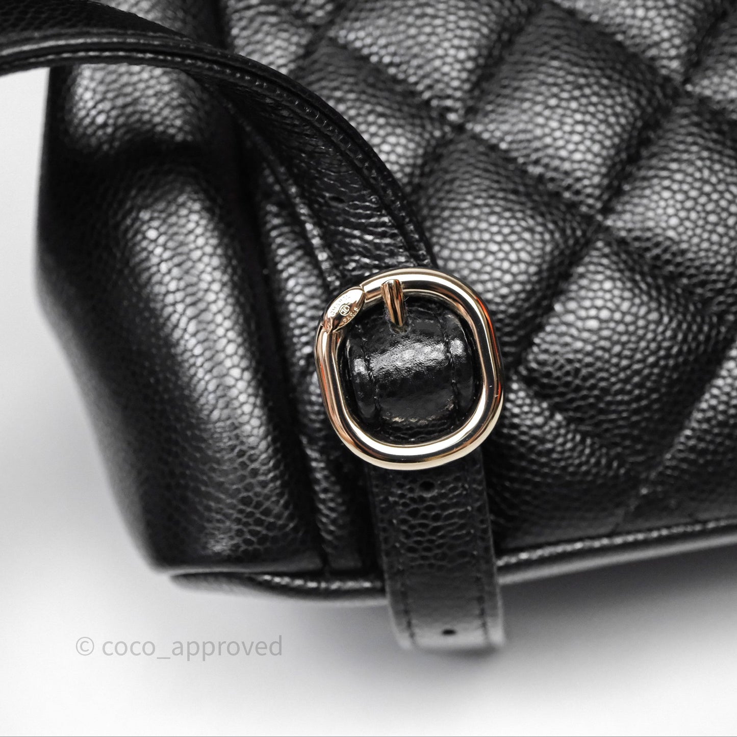 Chanel Duma Backpack Medium Black Caviar Gold Hardware