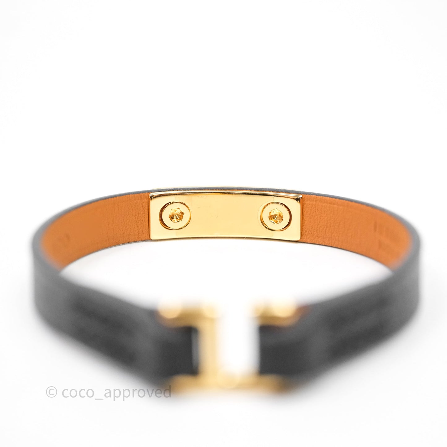 Hermès Rivale Mini Bracelet Noir Swift Gold Hardware