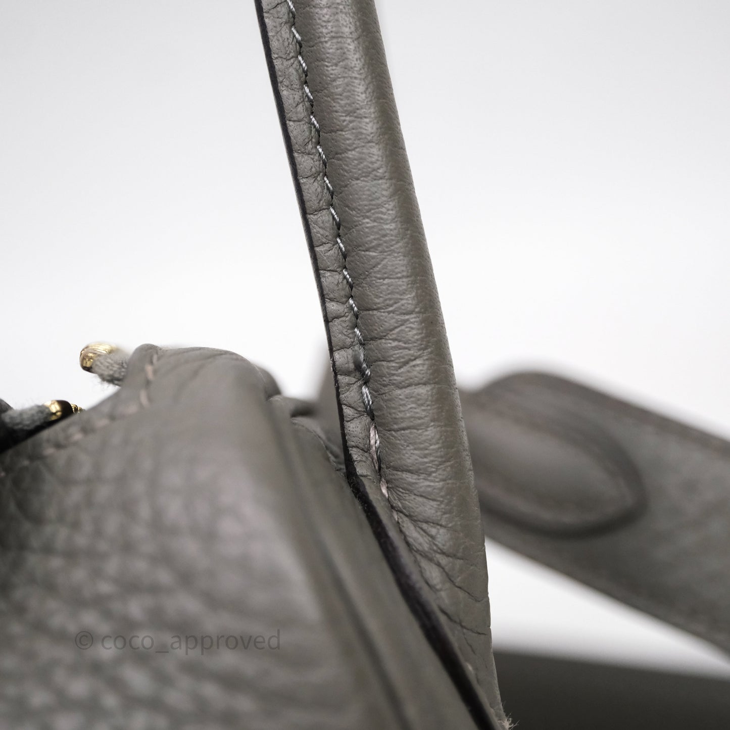 Hermès Mini Lindy 20 Gris Meyer Clemence 0L Gold Hardware