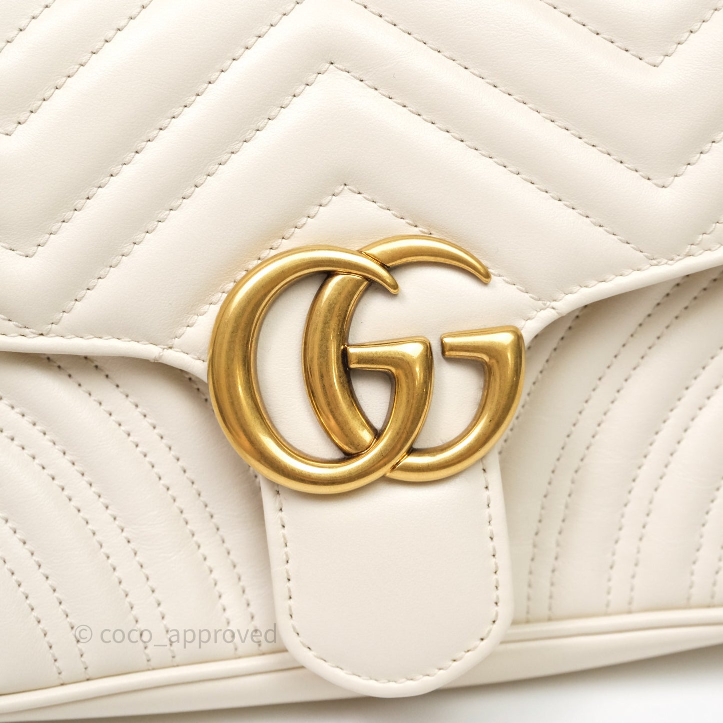 Gucci GG Marmont Matelassé Leather Small Bag White