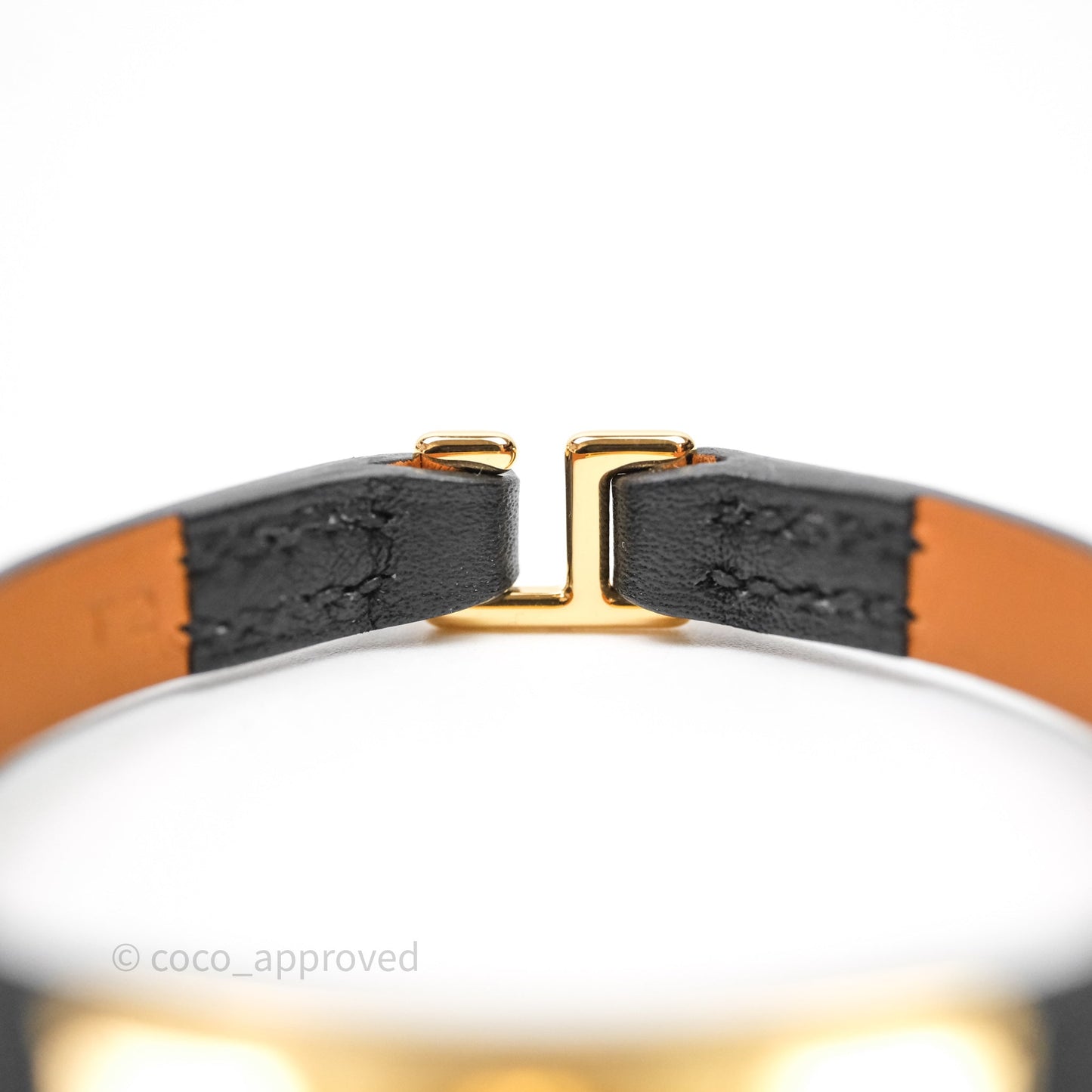 Hermès Rivale Mini Bracelet Noir Swift Gold Hardware