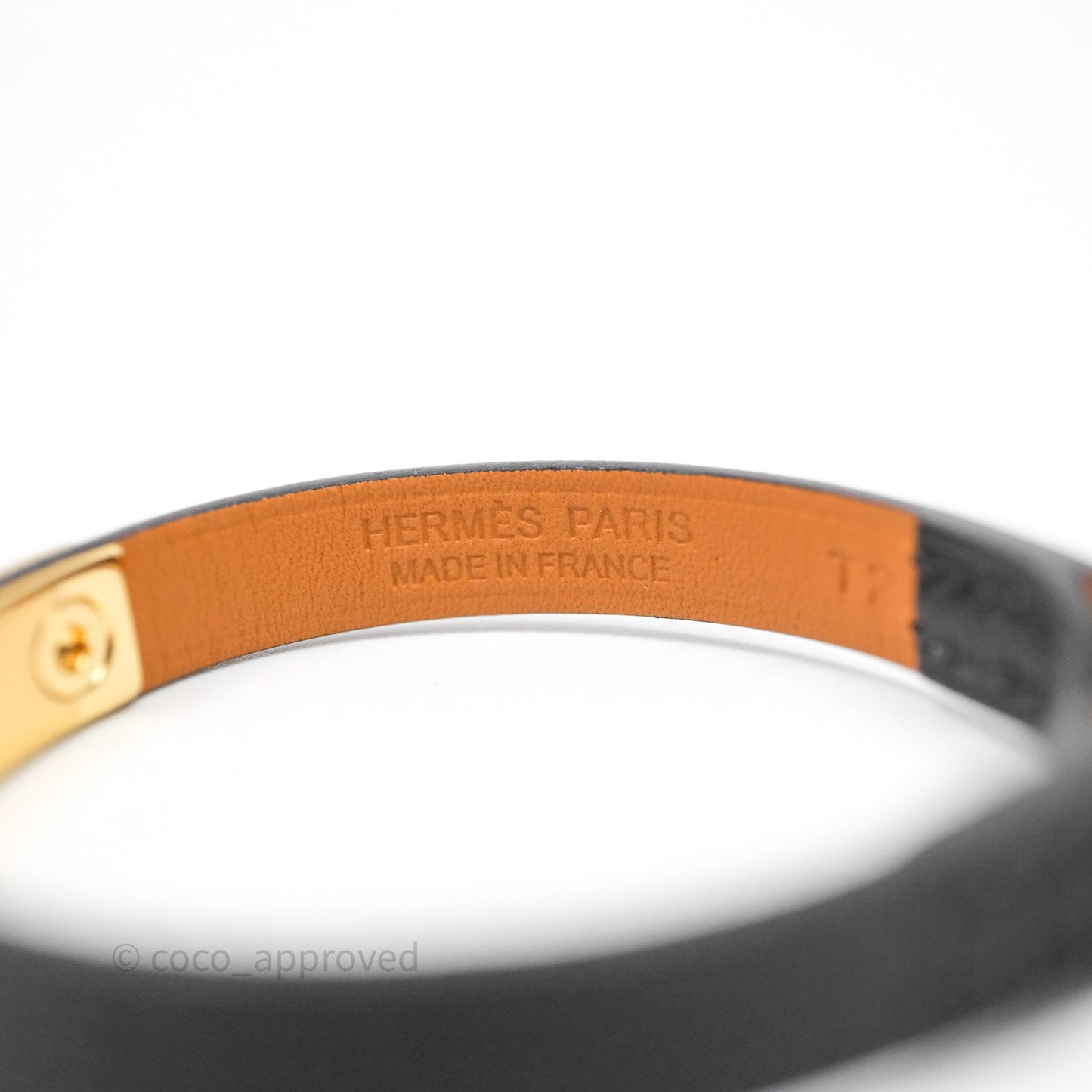 Hermès Rivale Mini Bracelet Noir Swift Gold Hardware