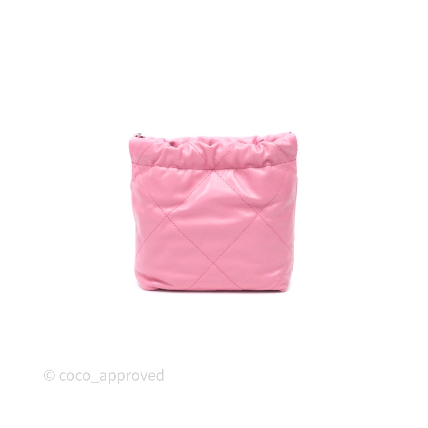 Chanel 22 Mini Bag Pink Crumpled Calfskin Silver Hardware
