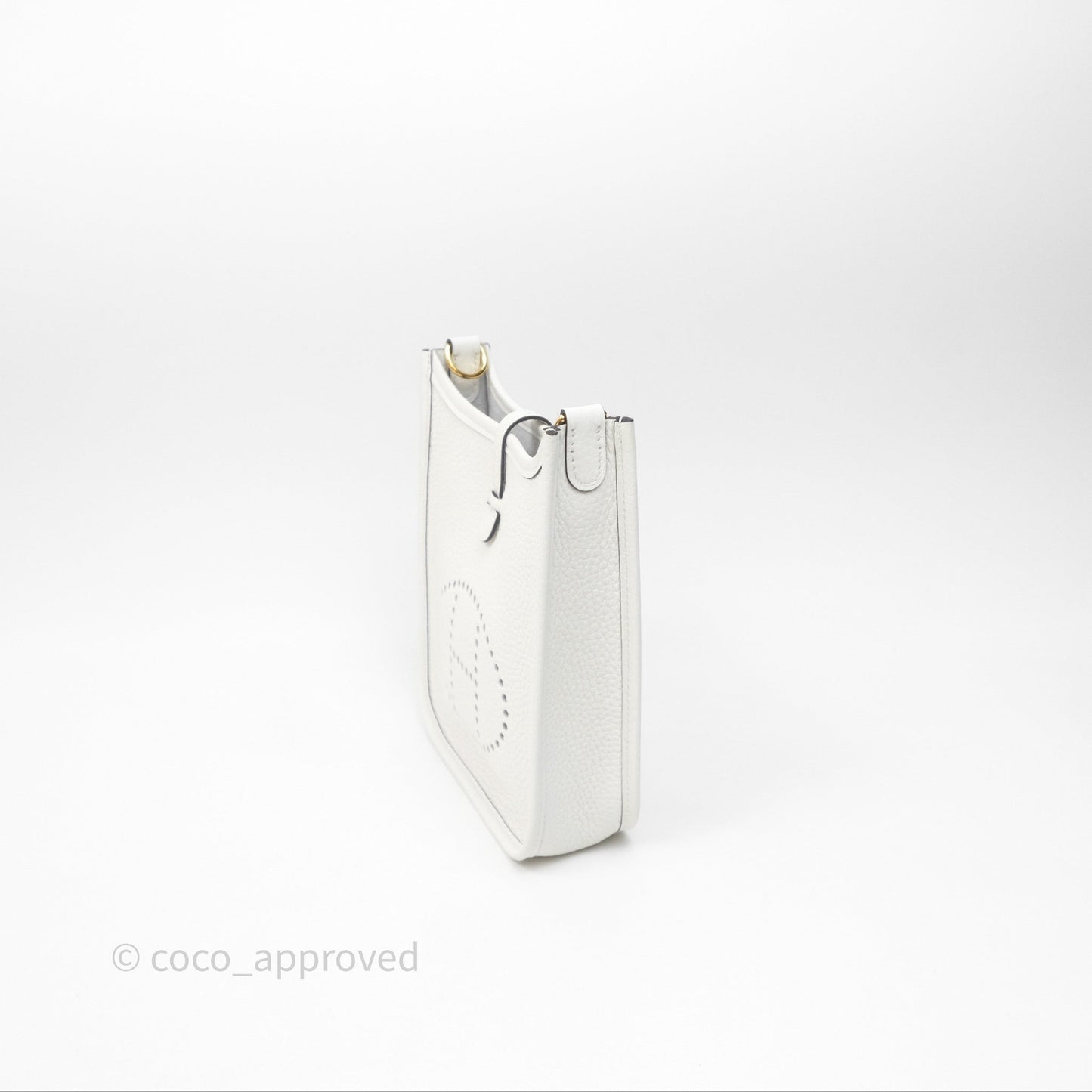 Hermès Mini Evelyne 16 New White 0U Clemence Gold Hardware