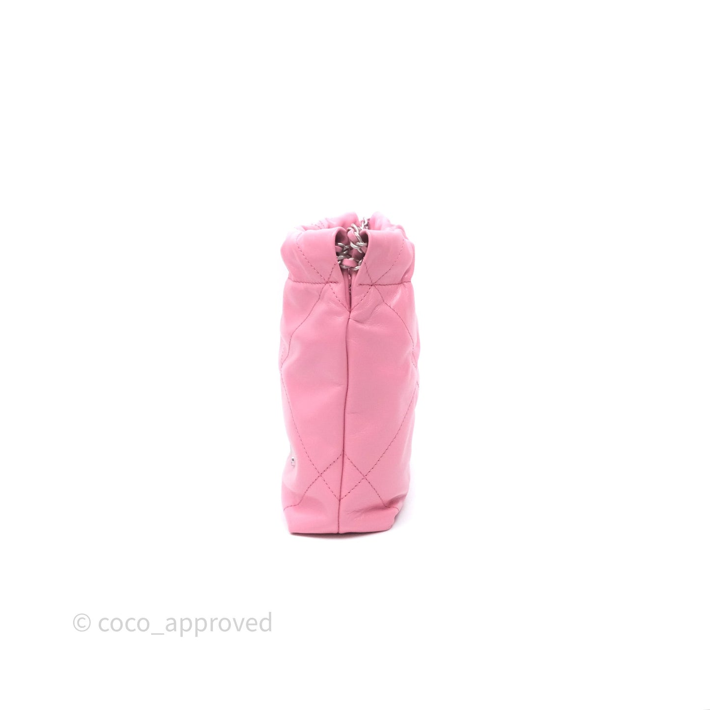 Chanel 22 Mini Bag Pink Crumpled Calfskin Silver Hardware