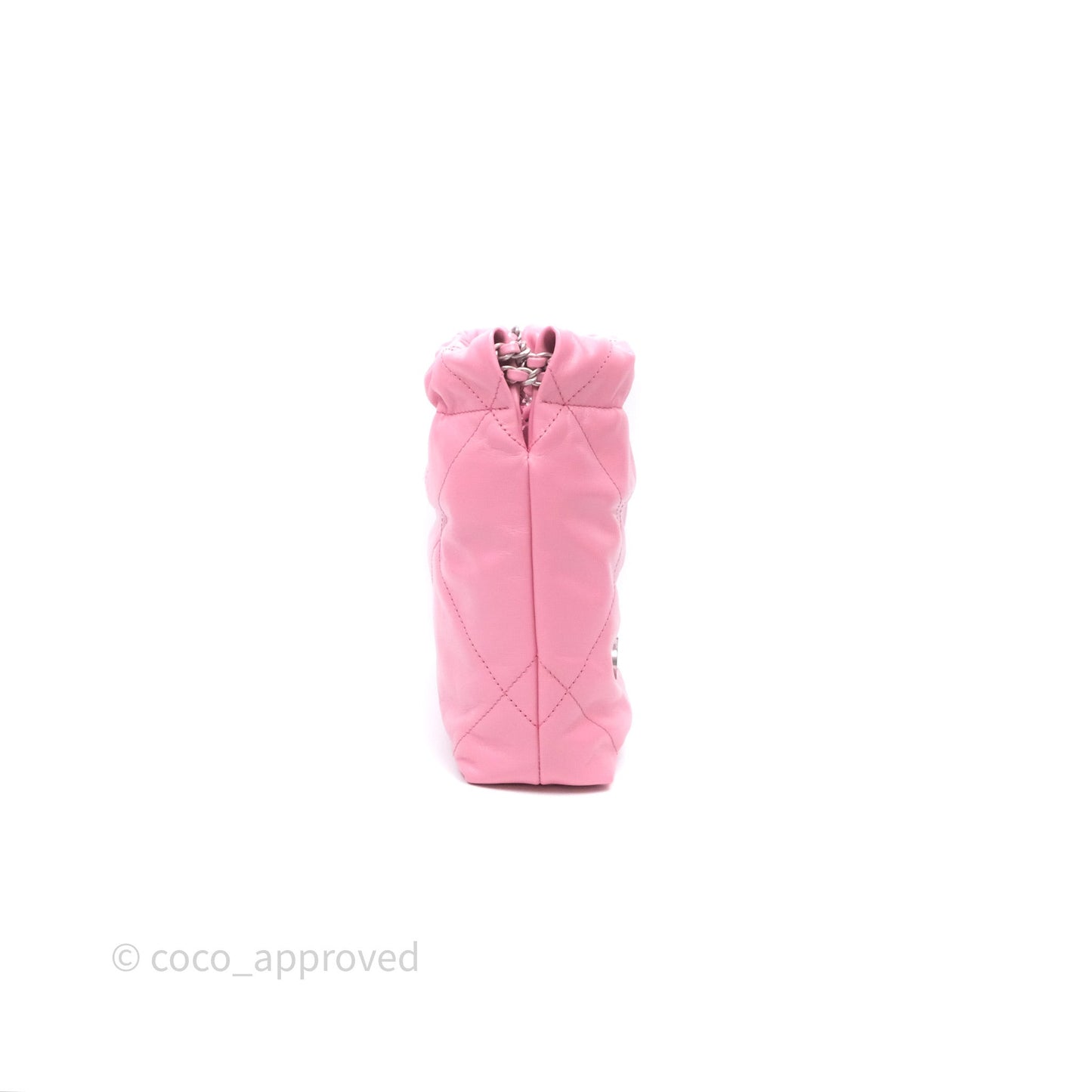 Chanel 22 Mini Bag Pink Crumpled Calfskin Silver Hardware