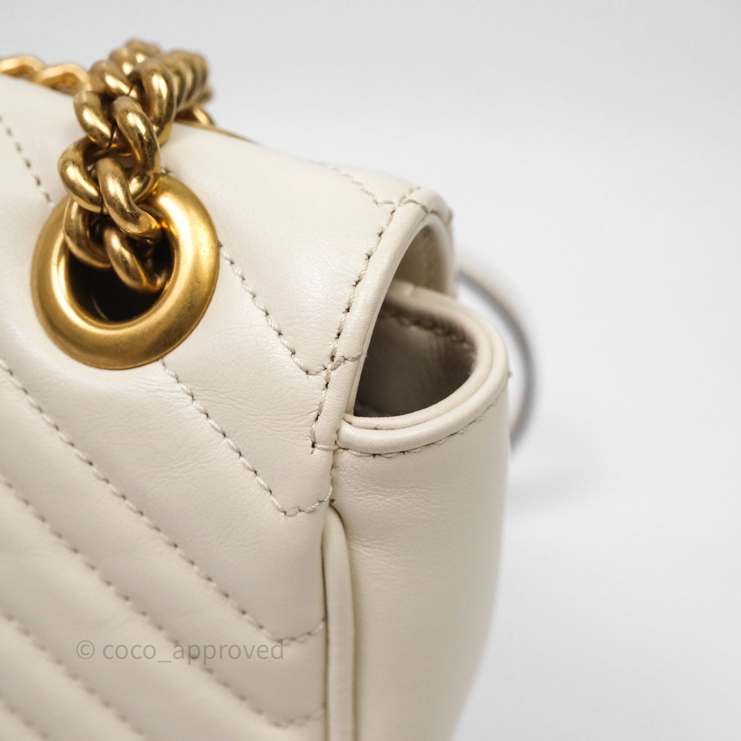 Gucci GG Marmont Matelassé Leather Small Bag White