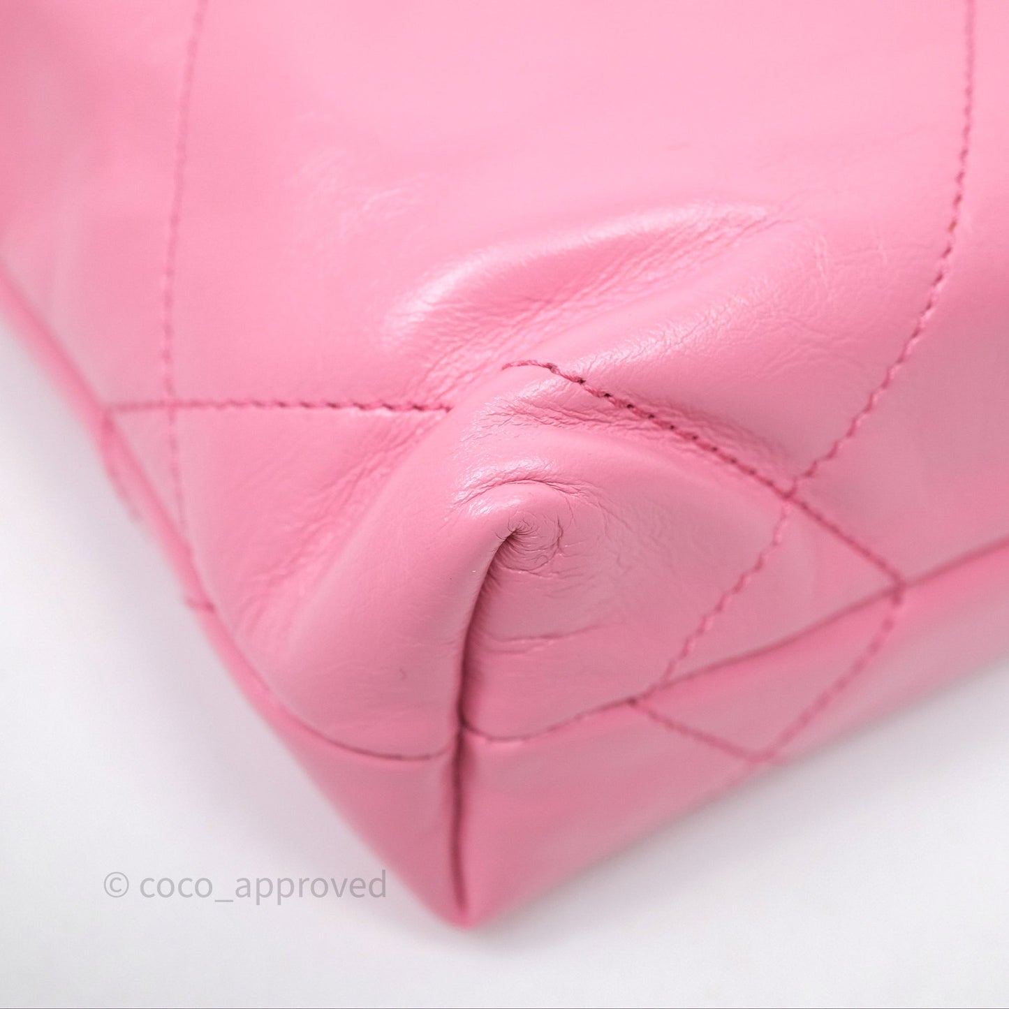 Chanel 22 Mini Bag Pink Crumpled Calfskin Silver Hardware
