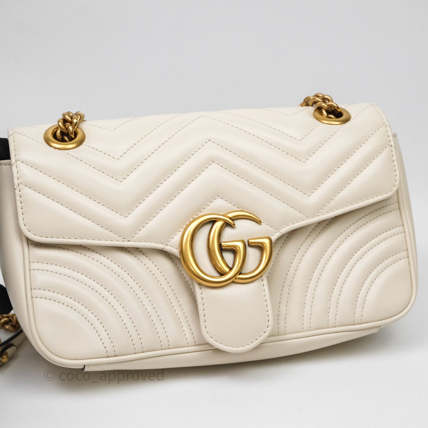 Gucci GG Marmont Matelassé Leather Small Bag White