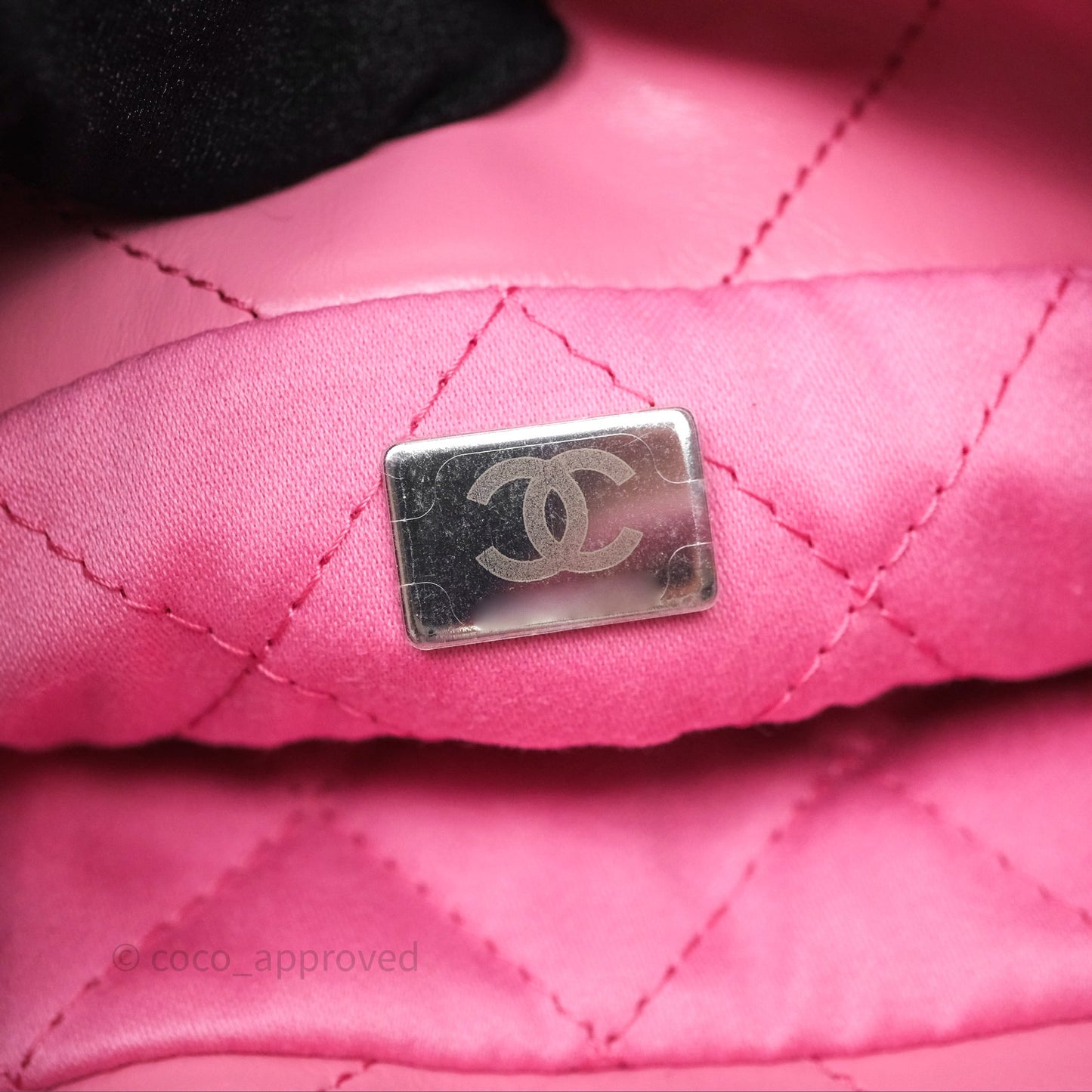Chanel 22 Mini Bag Pink Crumpled Calfskin Silver Hardware