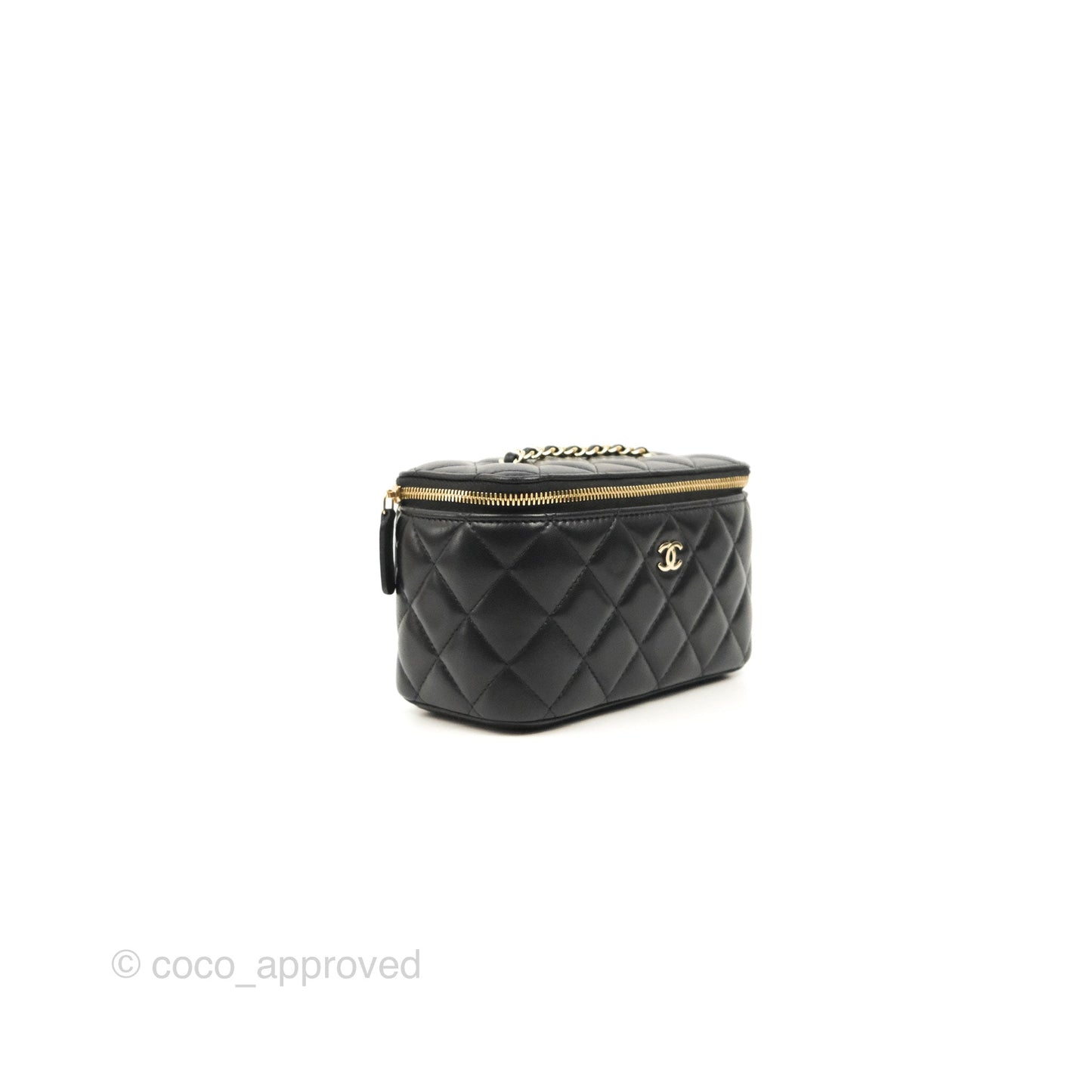 Chanel Vanity Rectangular Black Lambskin Gold Hardware