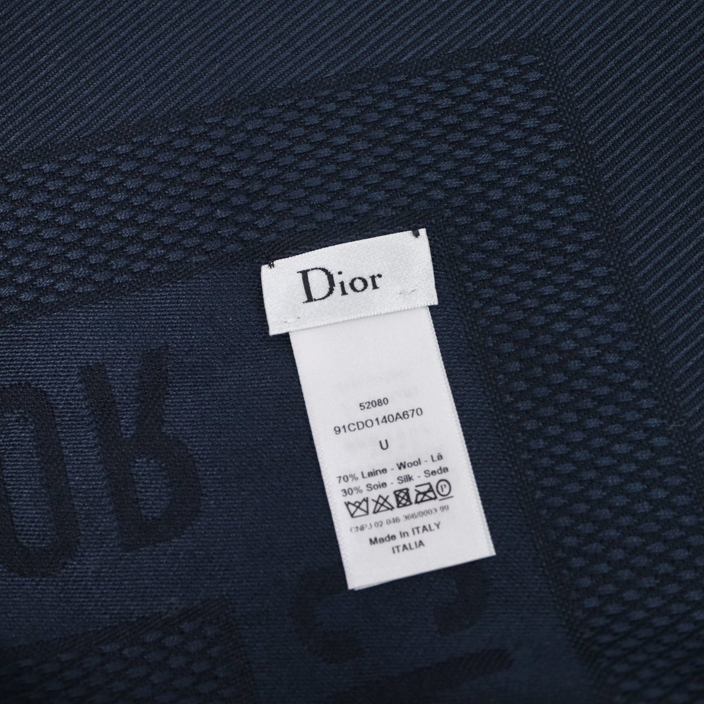 Christian Dior Logo Navy Scarf