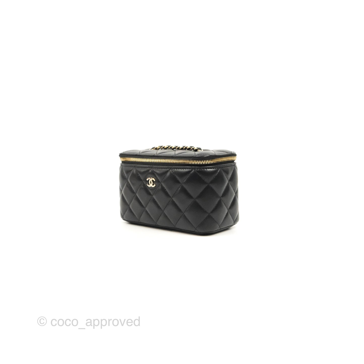 Chanel Vanity Rectangular Black Lambskin Gold Hardware