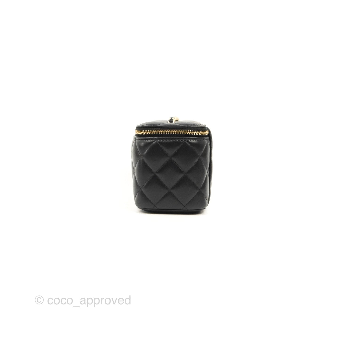 Chanel Vanity Rectangular Black Lambskin Gold Hardware