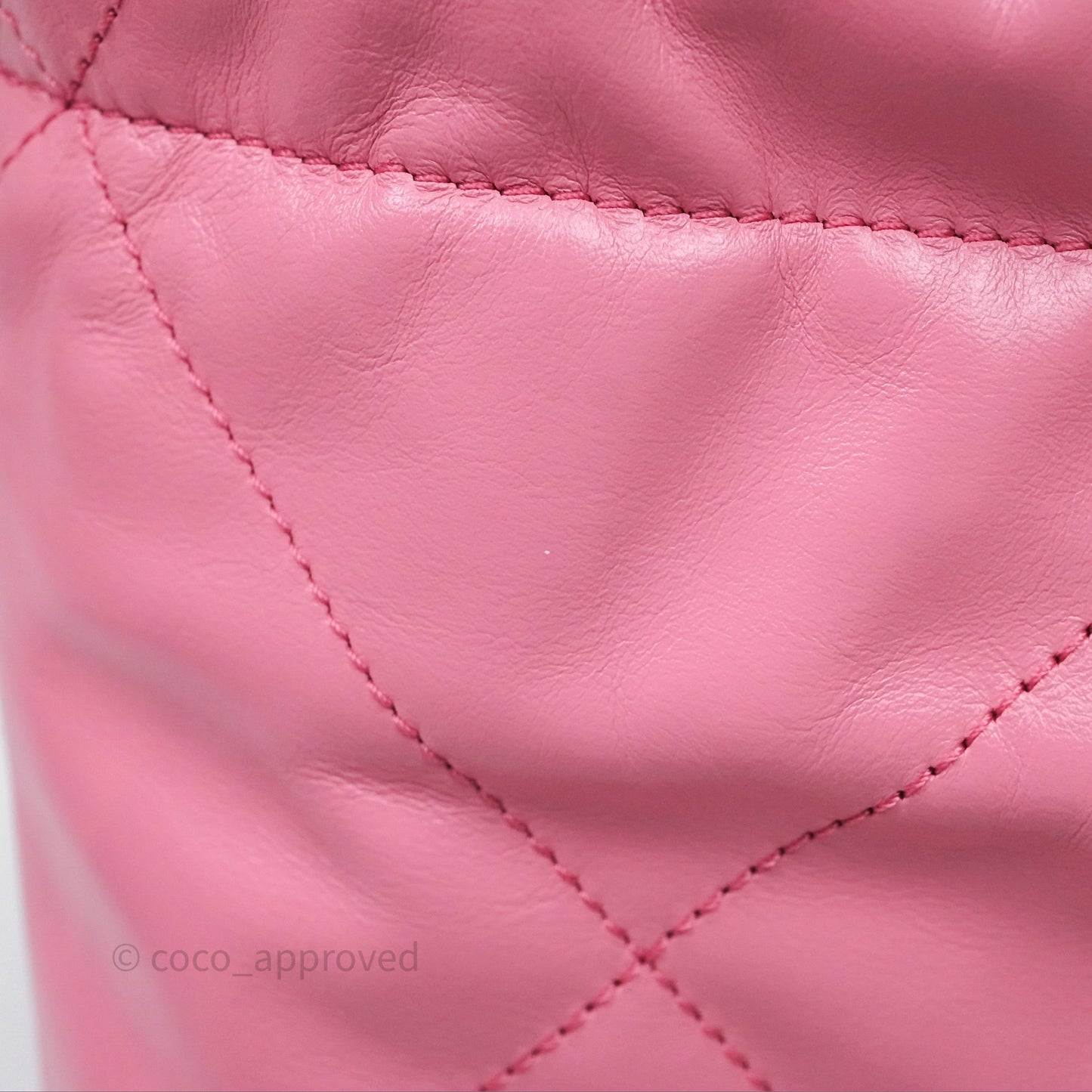 Chanel 22 Mini Bag Pink Crumpled Calfskin Silver Hardware