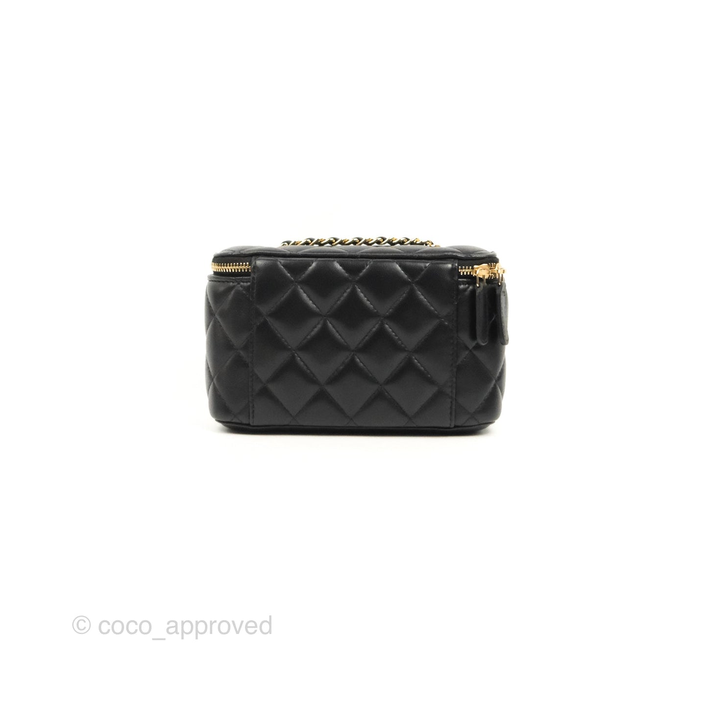 Chanel Vanity Rectangular Black Lambskin Gold Hardware