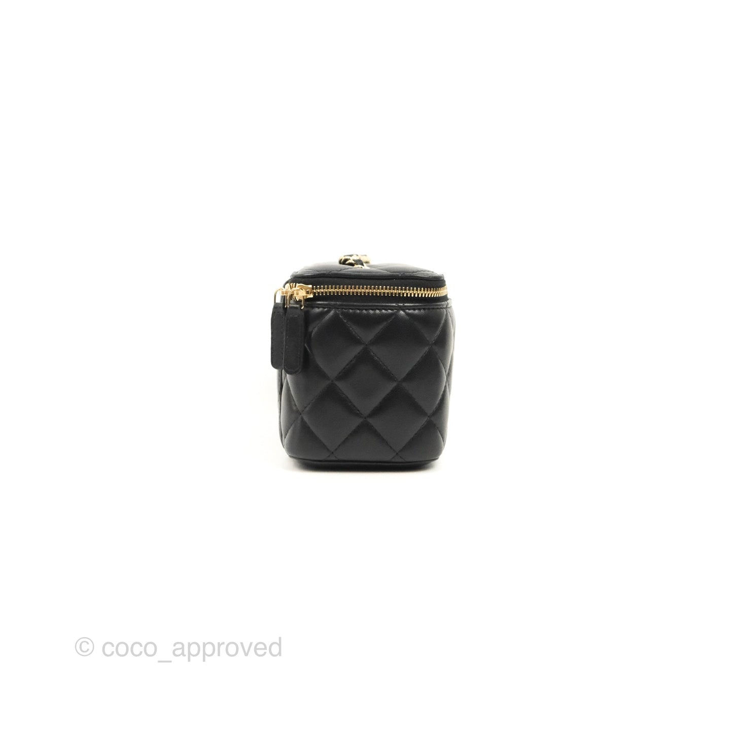 Chanel Vanity Rectangular Black Lambskin Gold Hardware