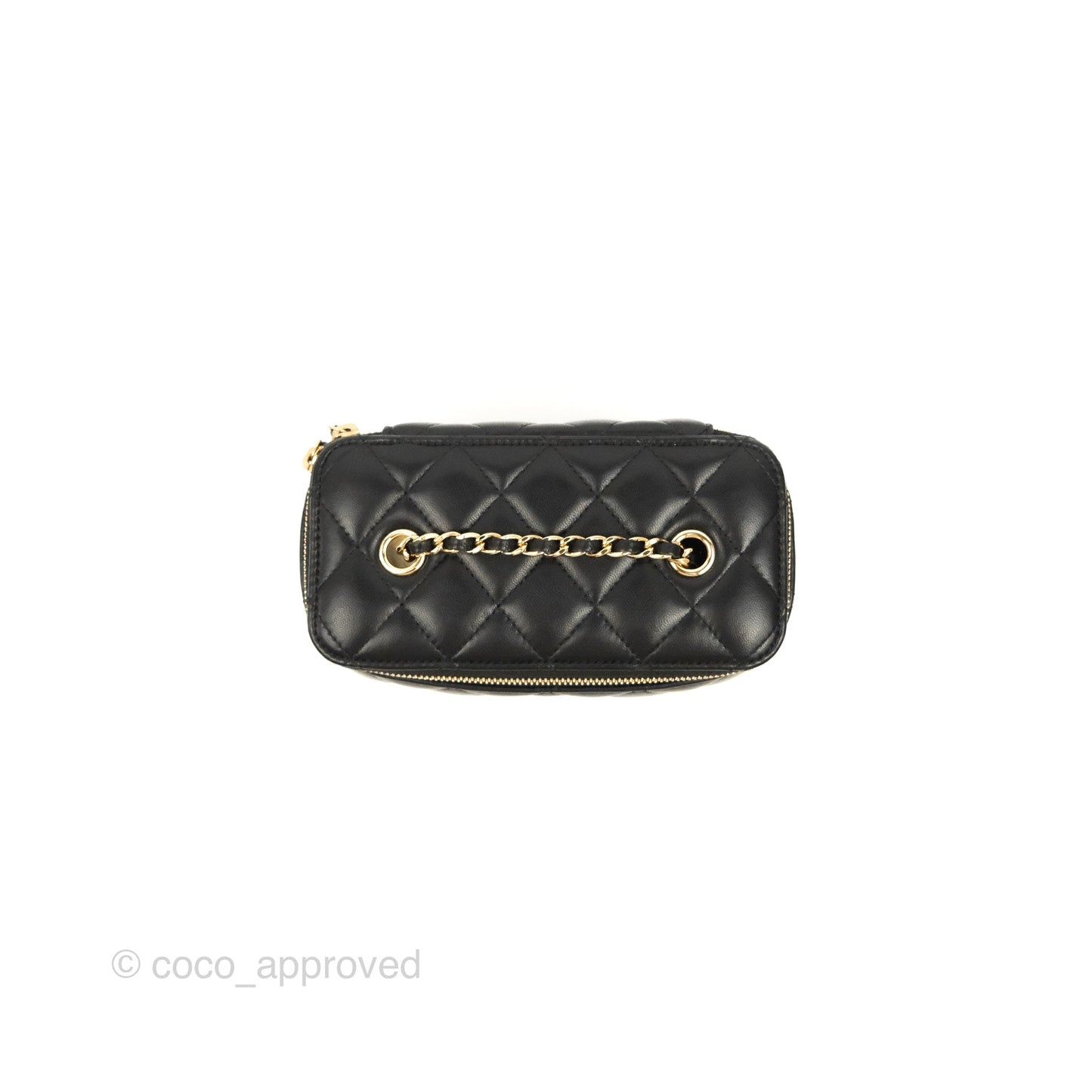 Chanel Vanity Rectangular Black Lambskin Gold Hardware