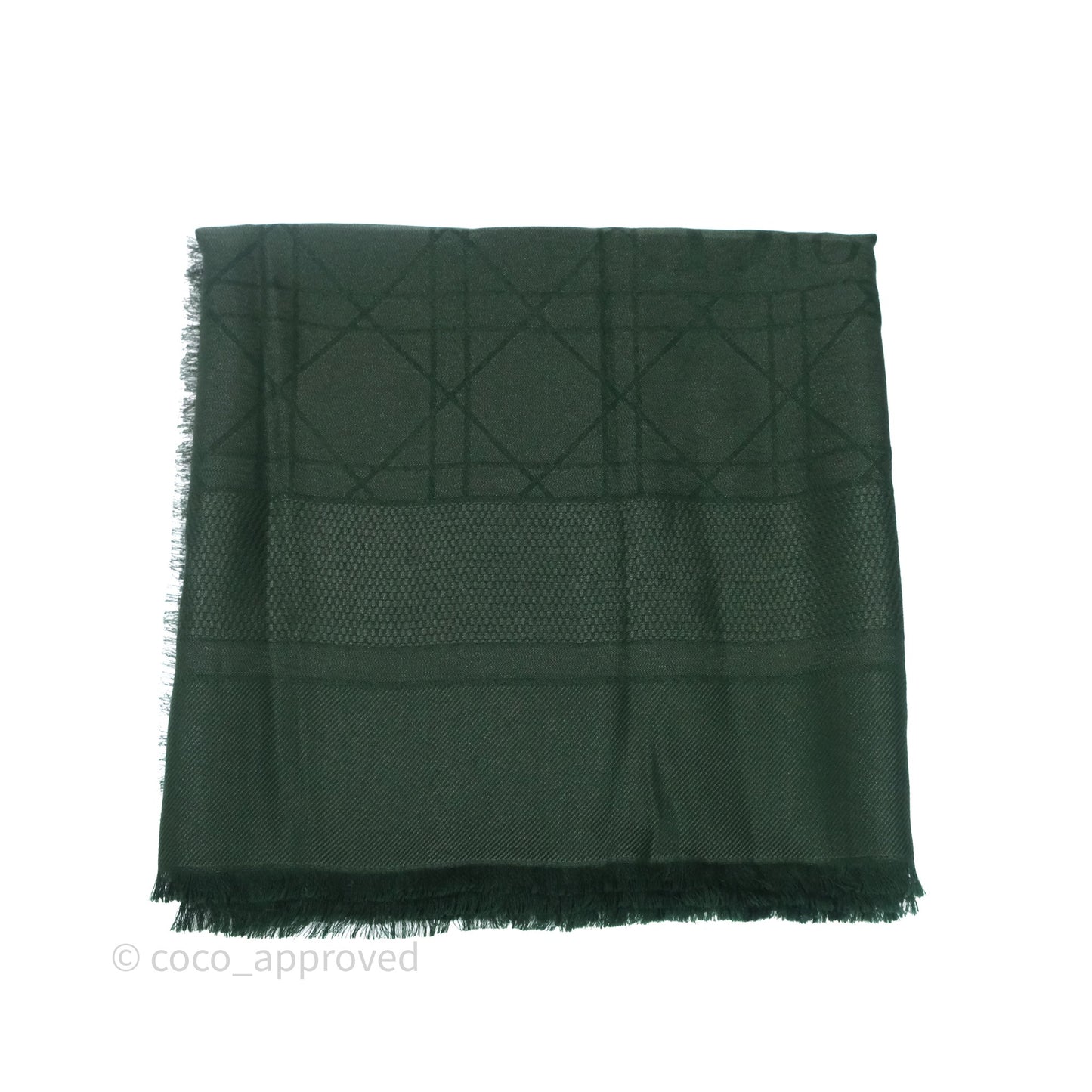 Christian Dior Green Cannage Scarf