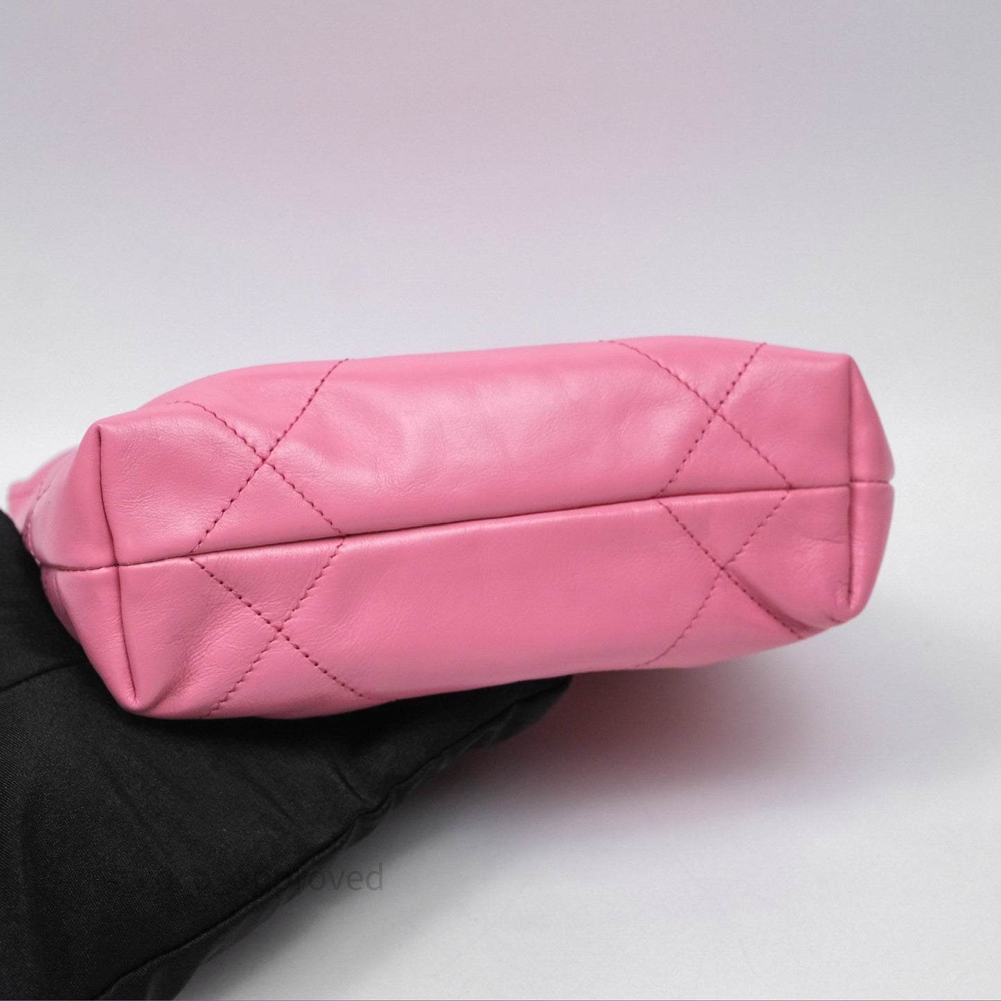 Chanel 22 Mini Bag Pink Crumpled Calfskin Silver Hardware
