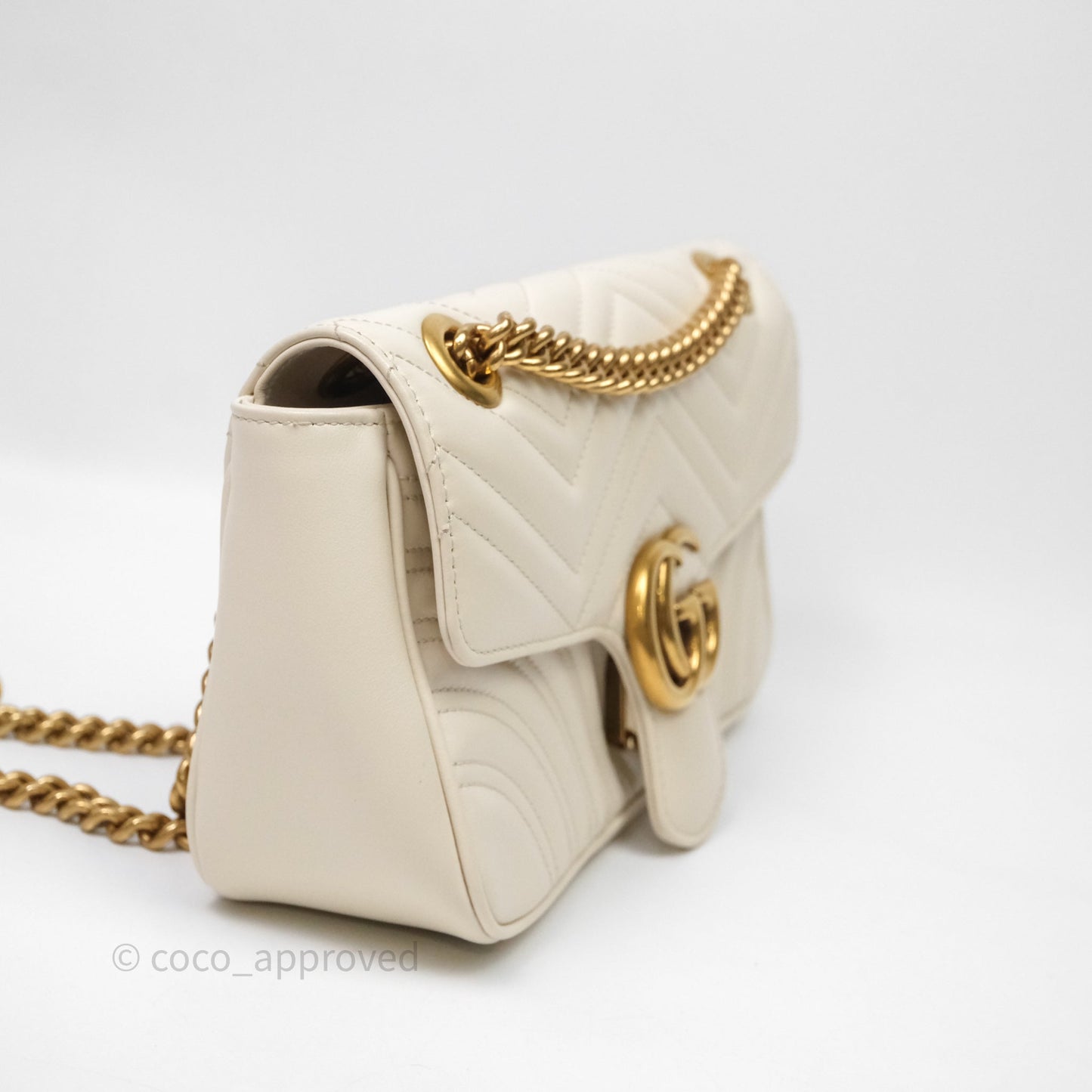 Gucci GG Marmont Matelassé Leather Small Bag White
