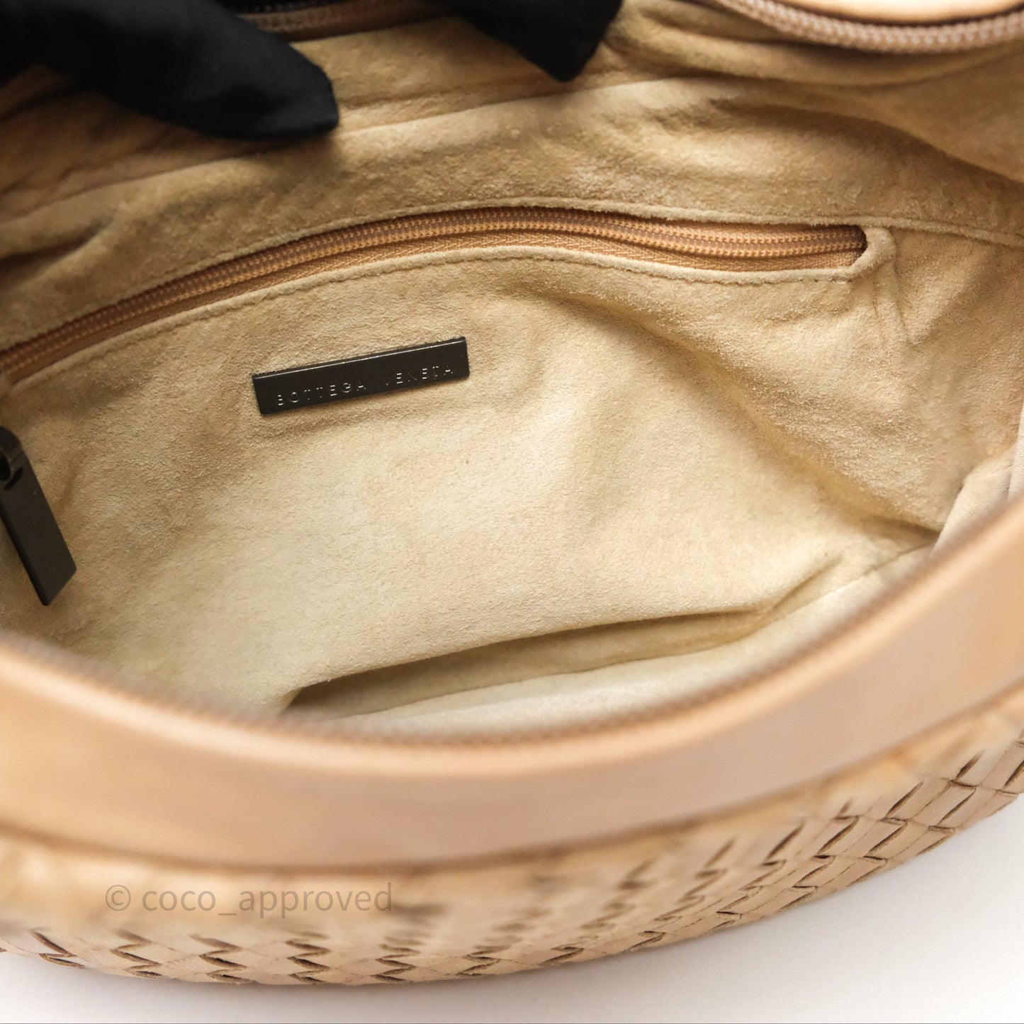 Bottega Veneta Vintage Intrecciato Lambskin Shoulder Bag Beige