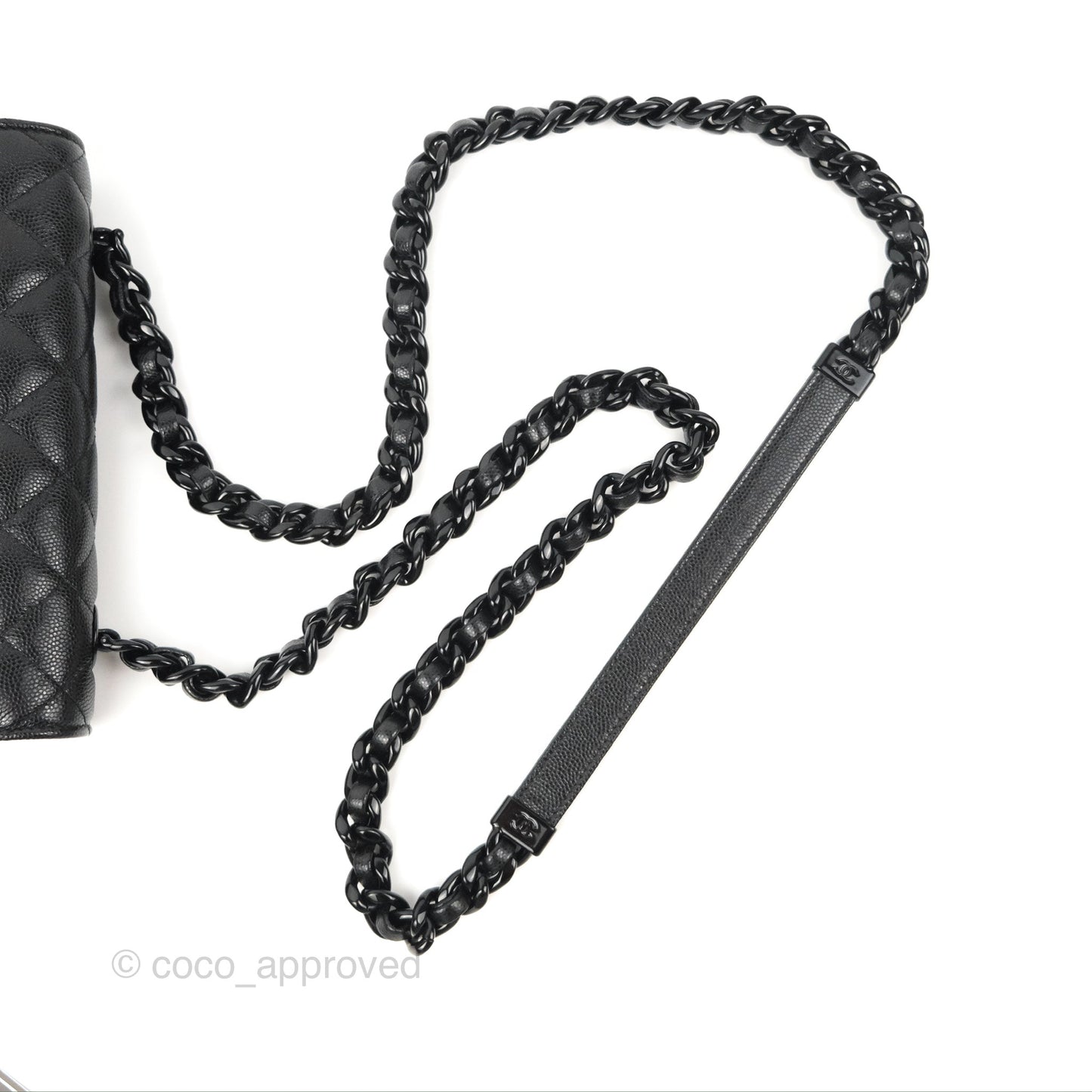 Chanel Quilted So Black Wallet on Chain WOC Caviar Incognito Hardware