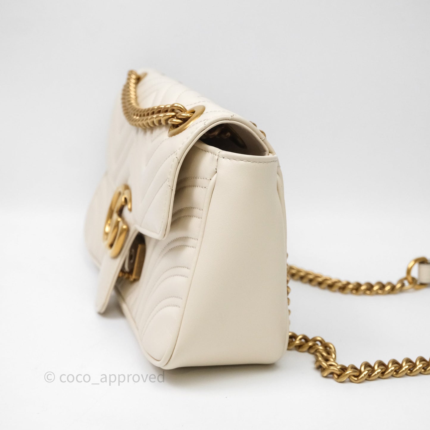 Gucci GG Marmont Matelassé Leather Small Bag White