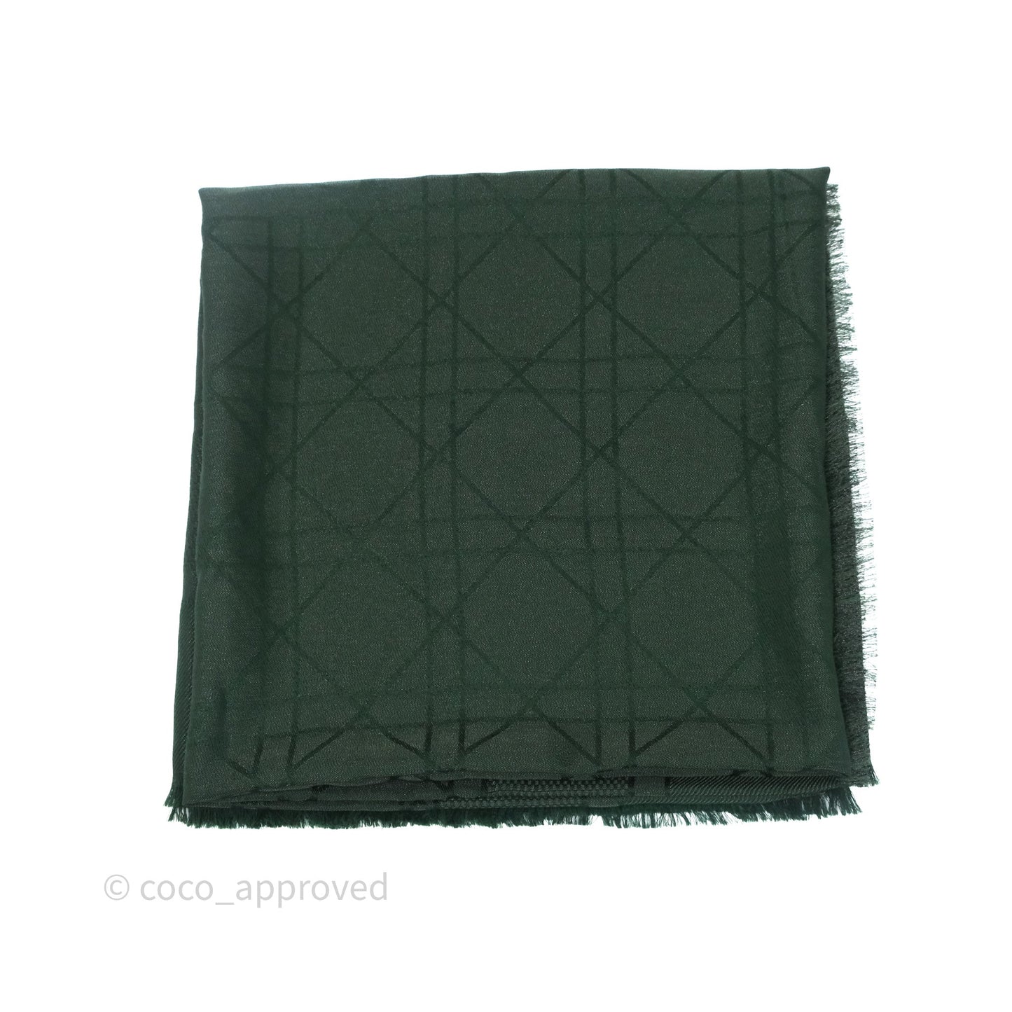 Christian Dior Green Cannage Scarf