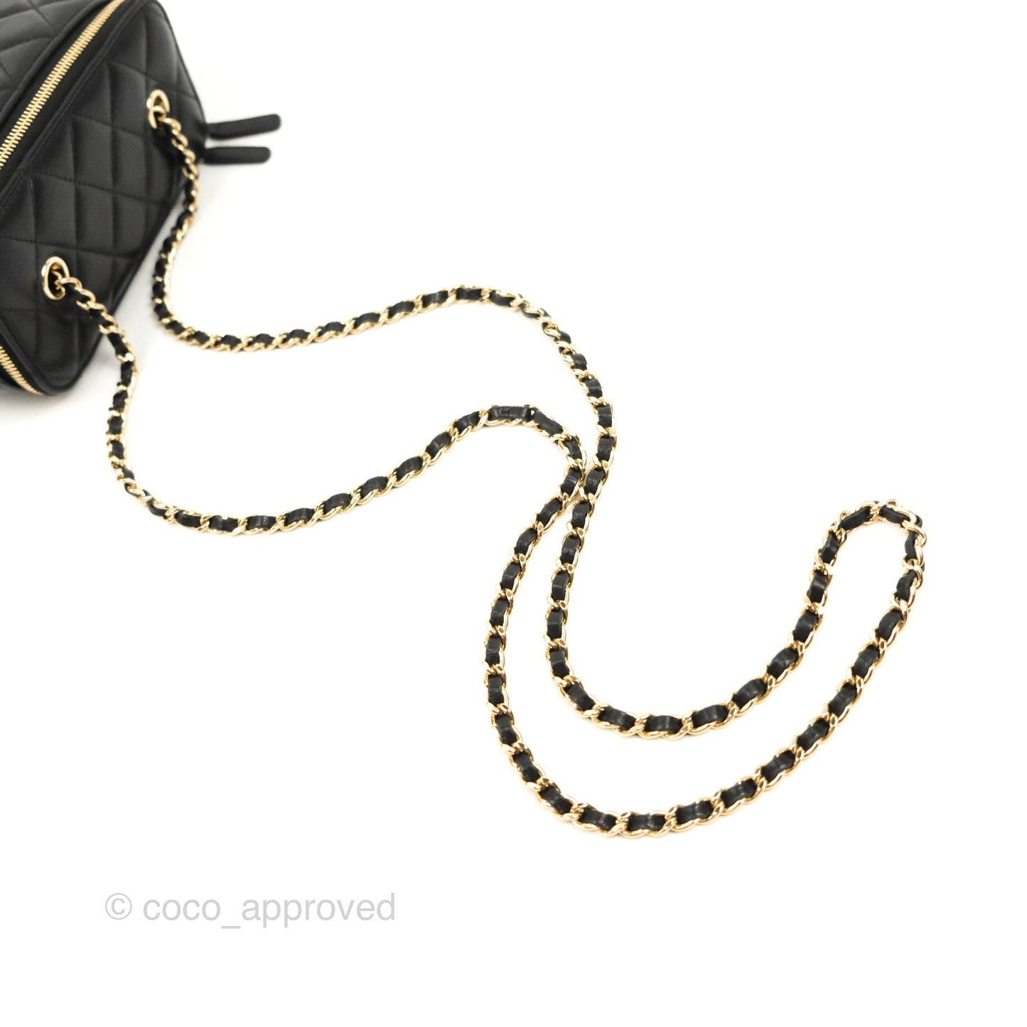 Chanel Vanity Rectangular Black Lambskin Gold Hardware