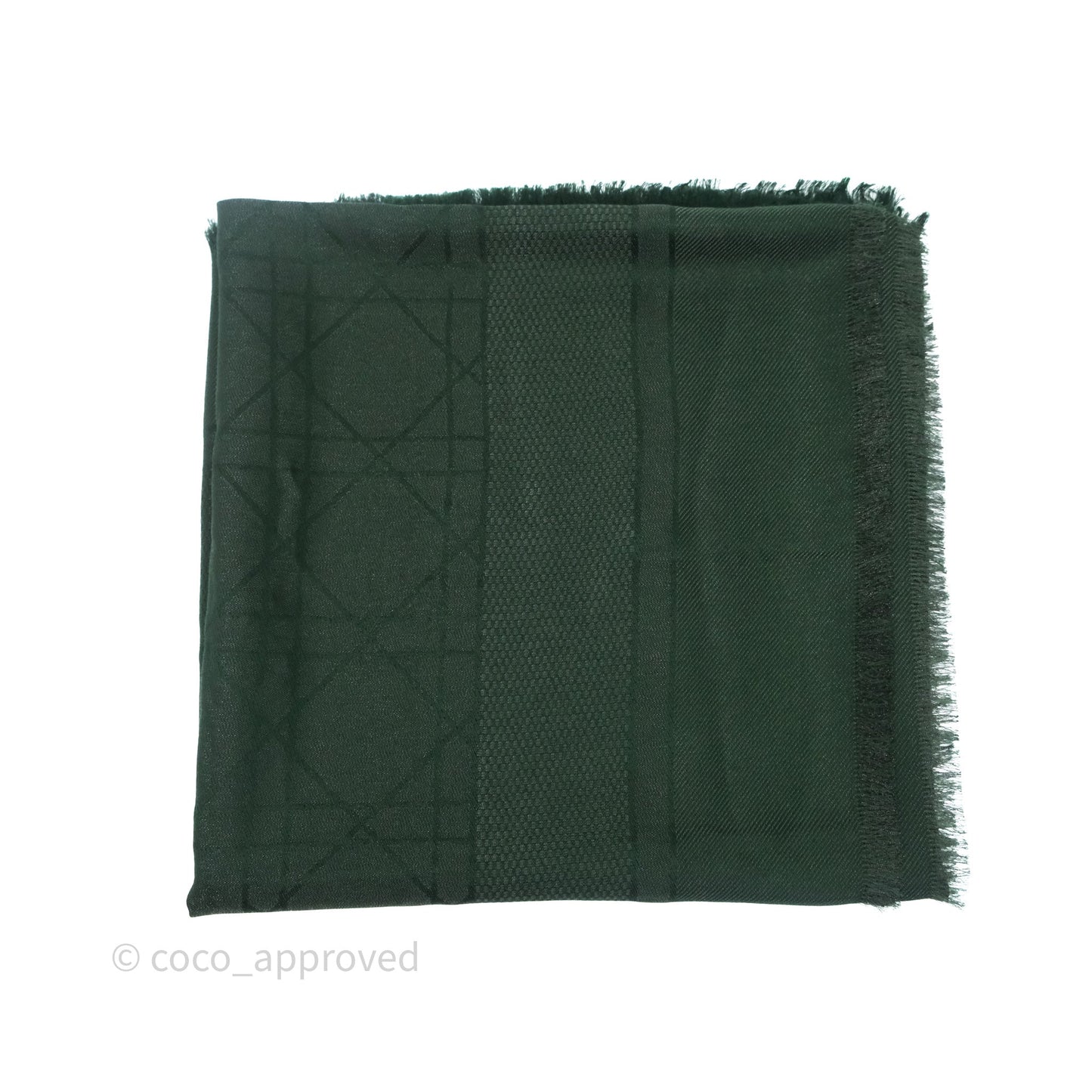 Christian Dior Green Cannage Scarf
