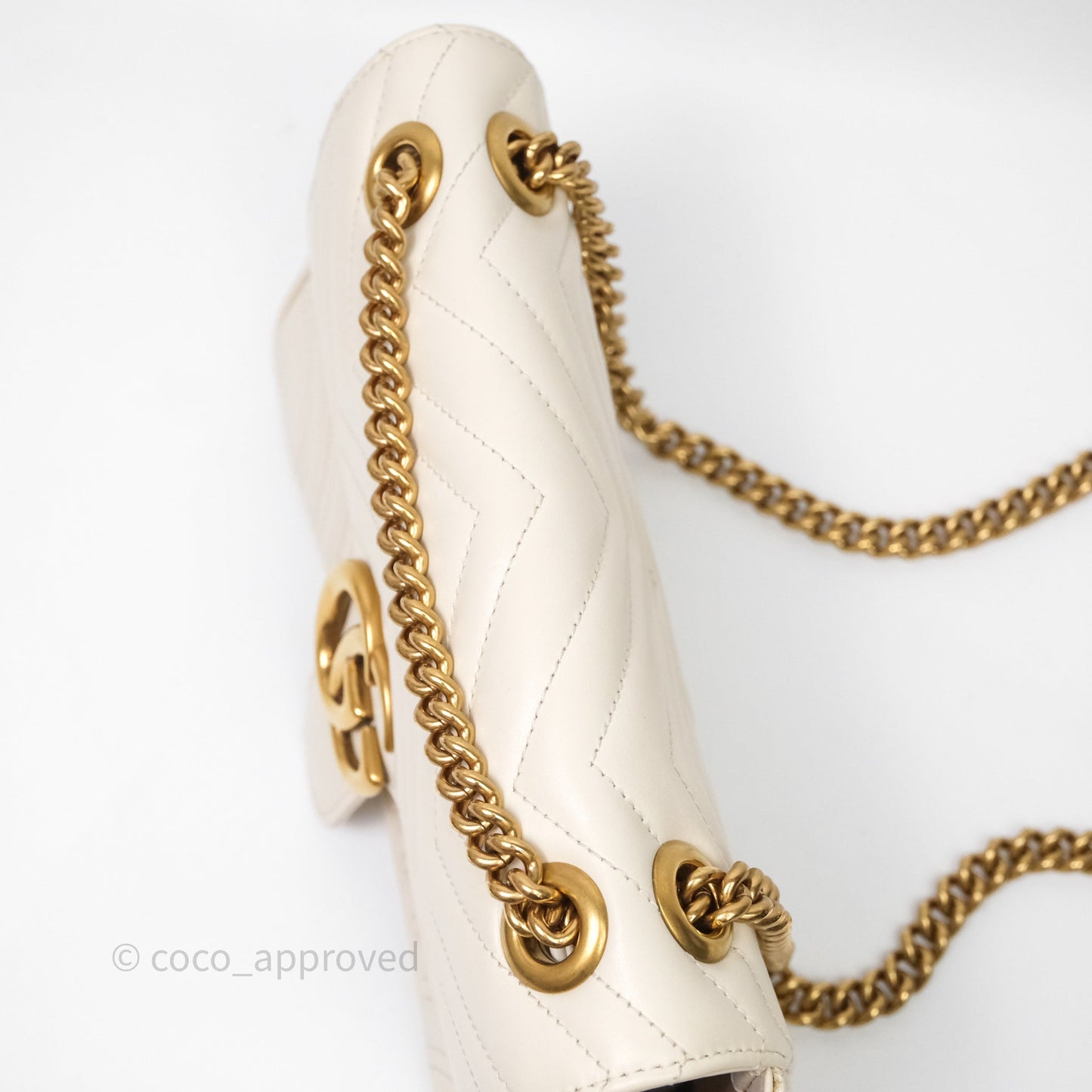 Gucci GG Marmont Matelassé Leather Small Bag White