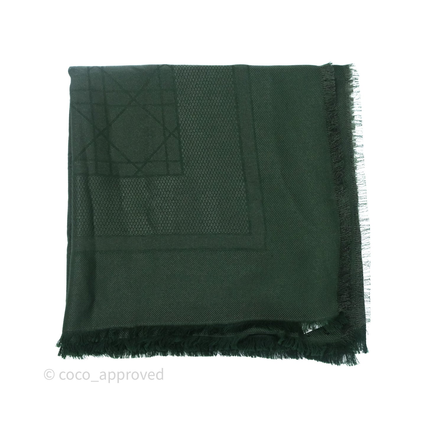 Christian Dior Green Cannage Scarf