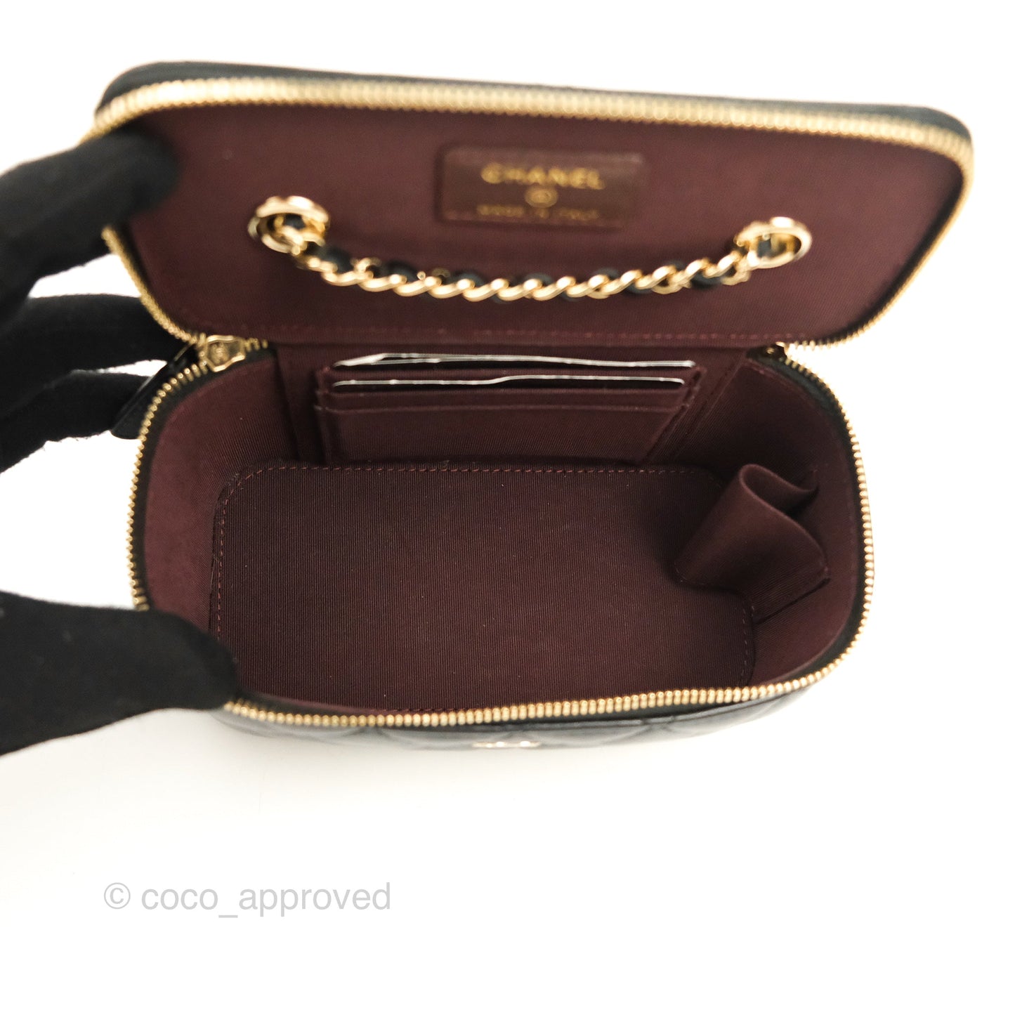 Chanel Vanity Rectangular Black Lambskin Gold Hardware