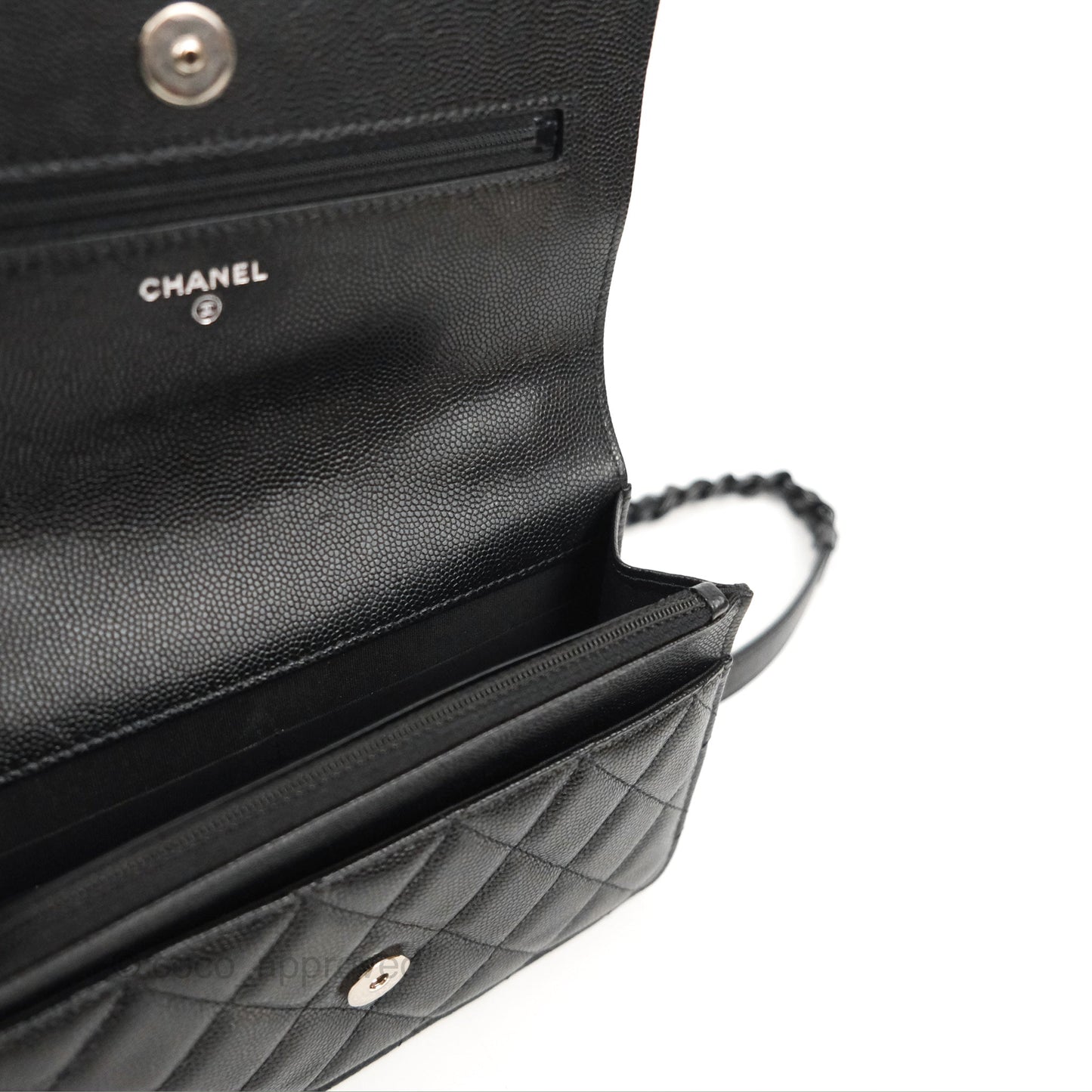 Chanel Quilted So Black Wallet on Chain WOC Caviar Incognito Hardware