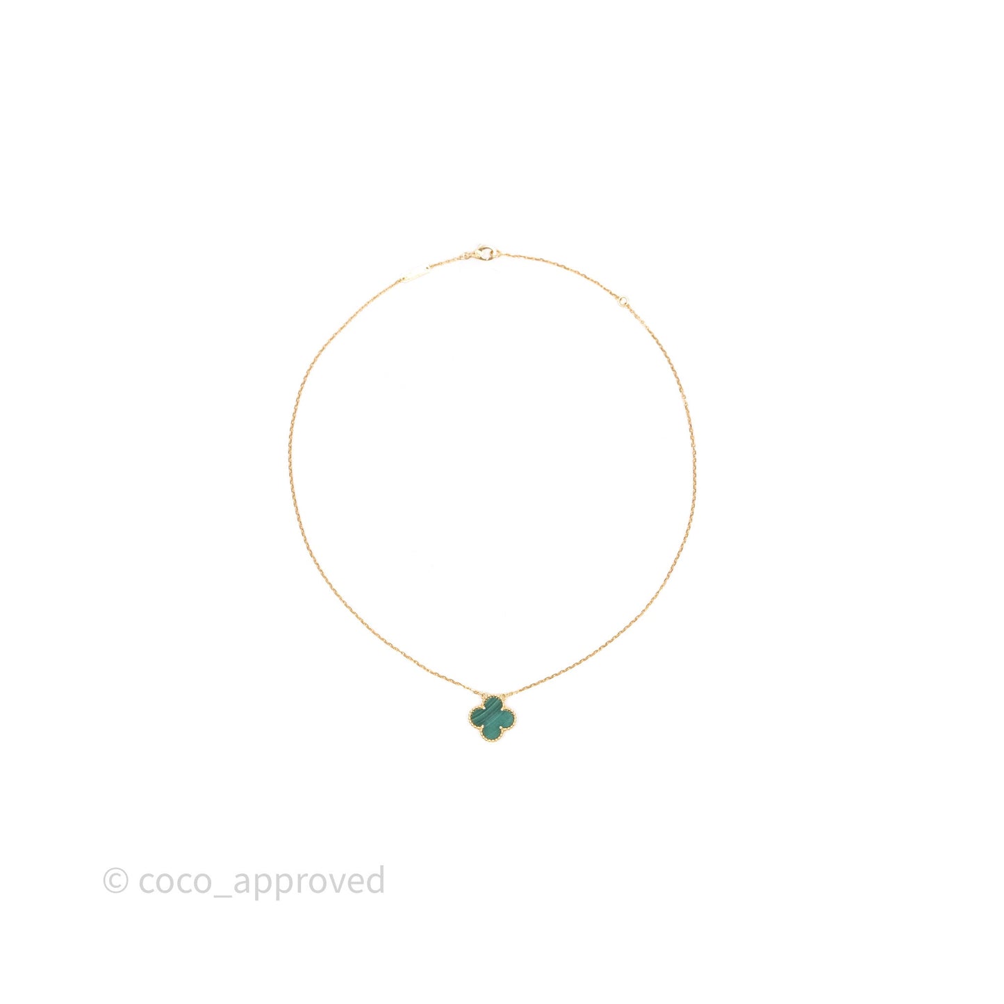 Van Cleef & Arpels Vintage Alhambra Pendant Malachite Yellow Gold