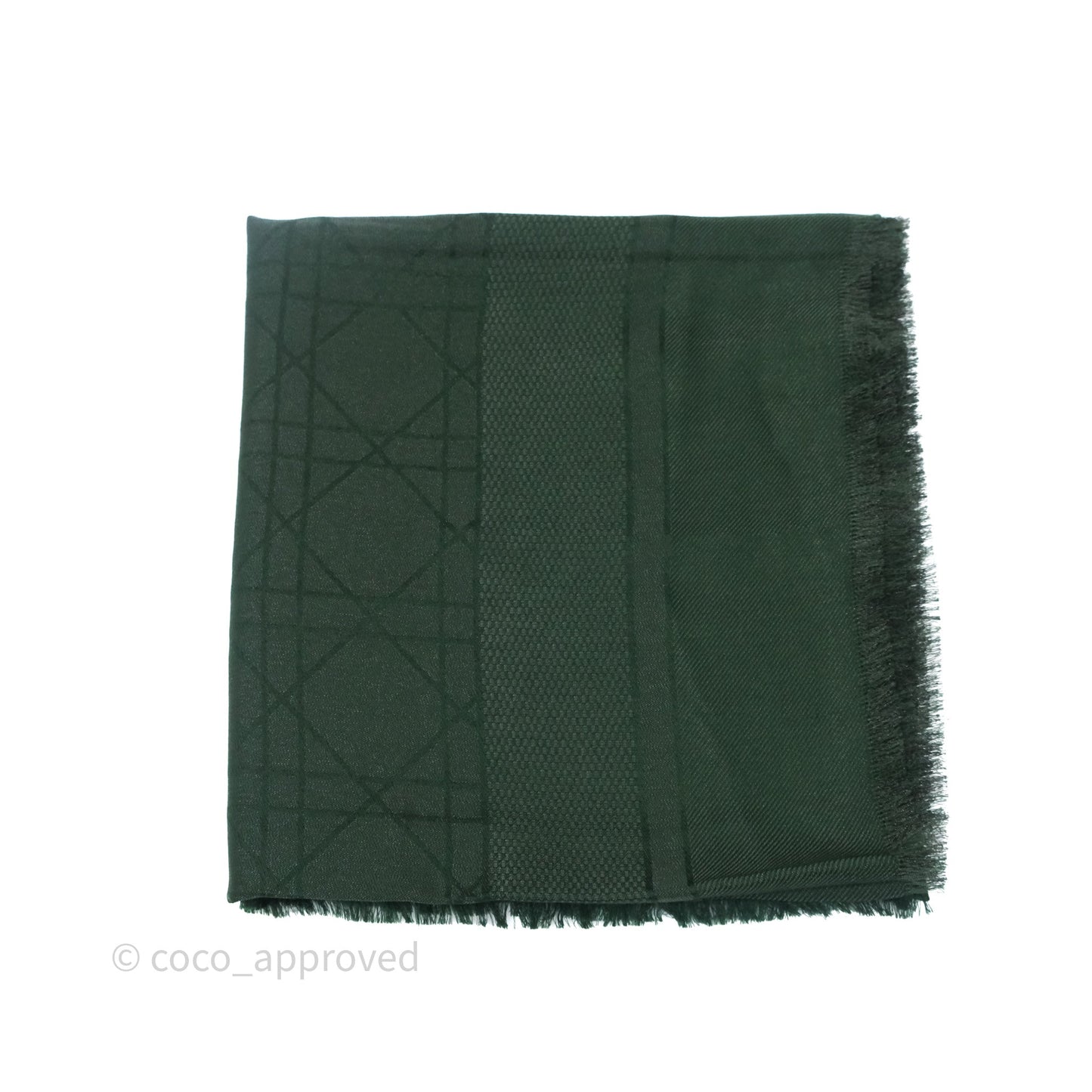 Christian Dior Green Cannage Scarf