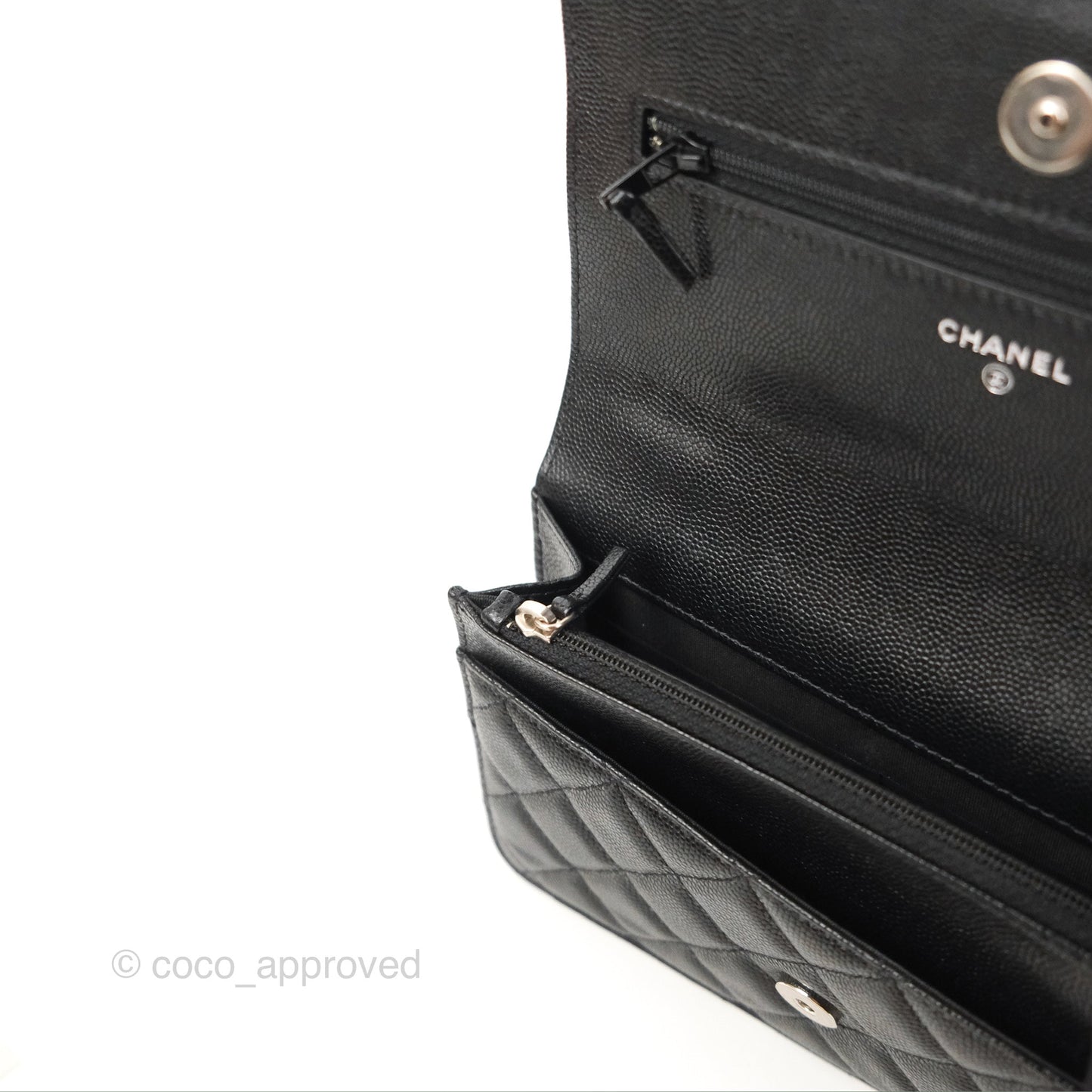 Chanel Quilted So Black Wallet on Chain WOC Caviar Incognito Hardware
