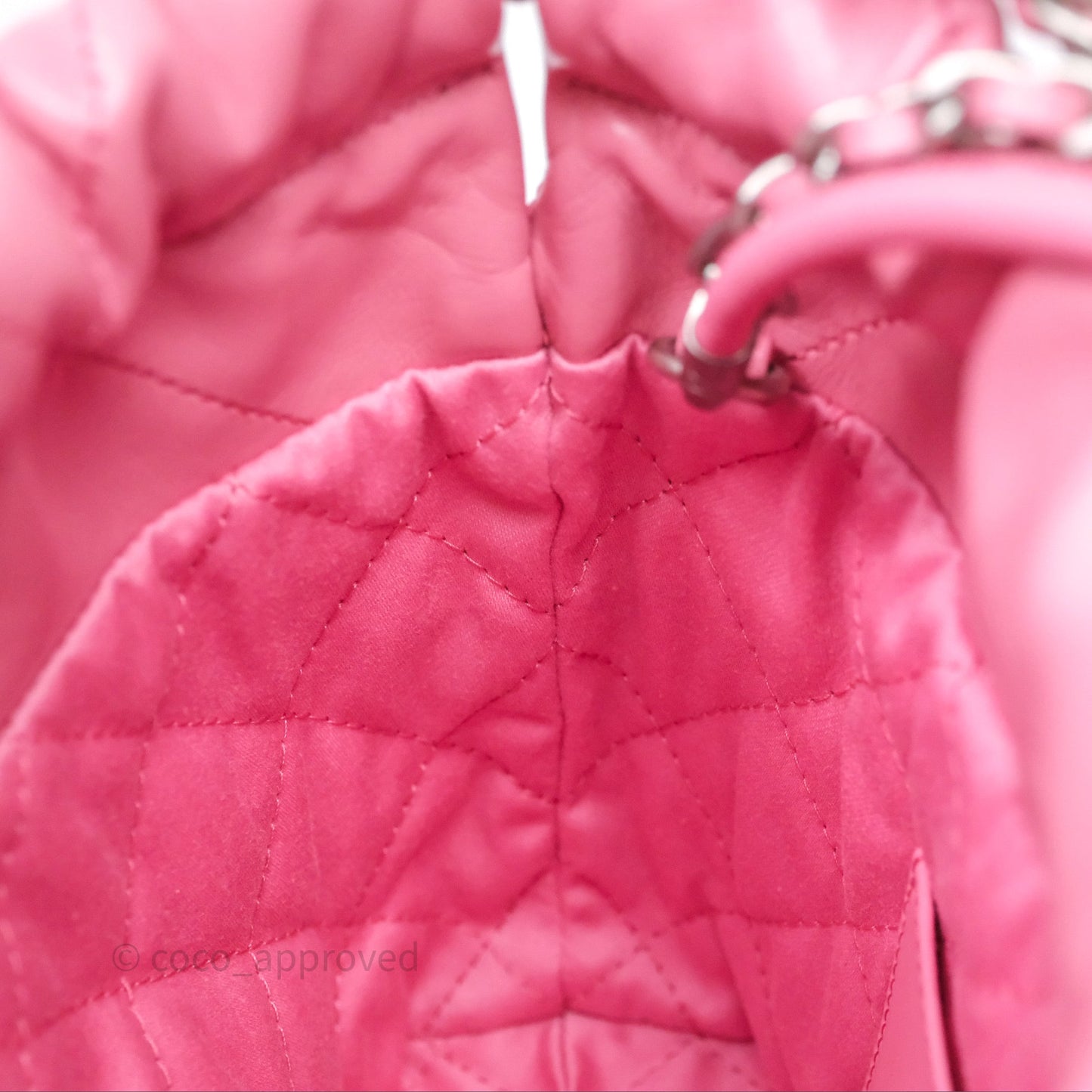 Chanel 22 Mini Bag Pink Crumpled Calfskin Silver Hardware