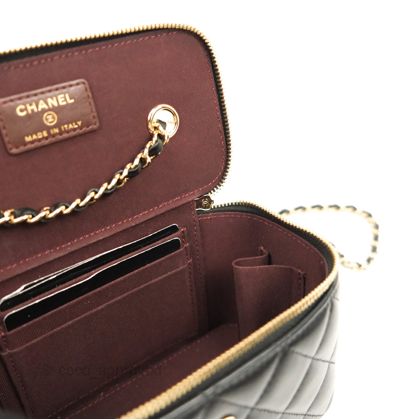 Chanel Vanity Rectangular Black Lambskin Gold Hardware