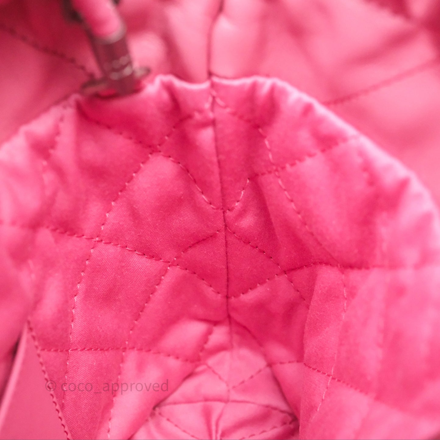 Chanel 22 Mini Bag Pink Crumpled Calfskin Silver Hardware