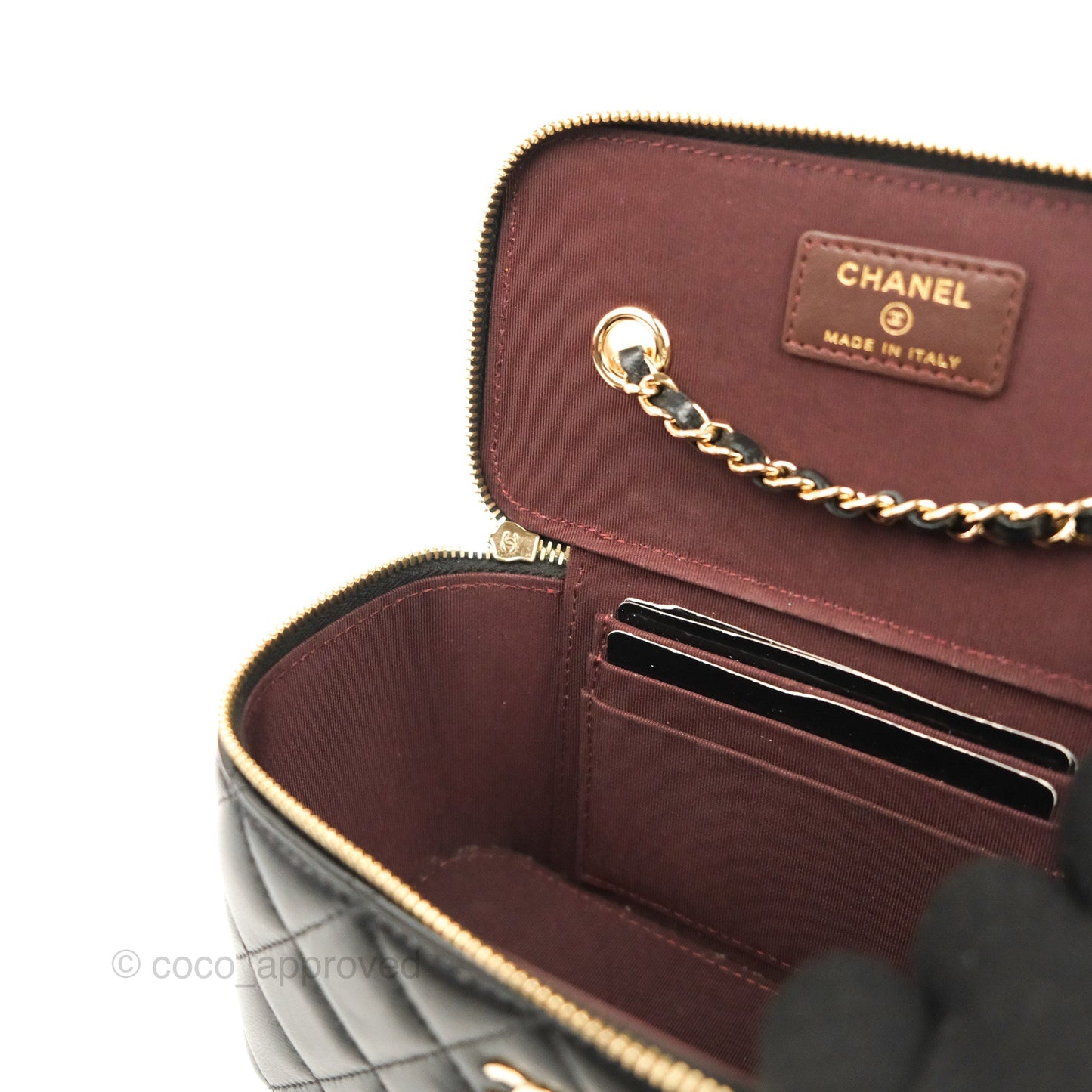 Chanel Vanity Rectangular Black Lambskin Gold Hardware