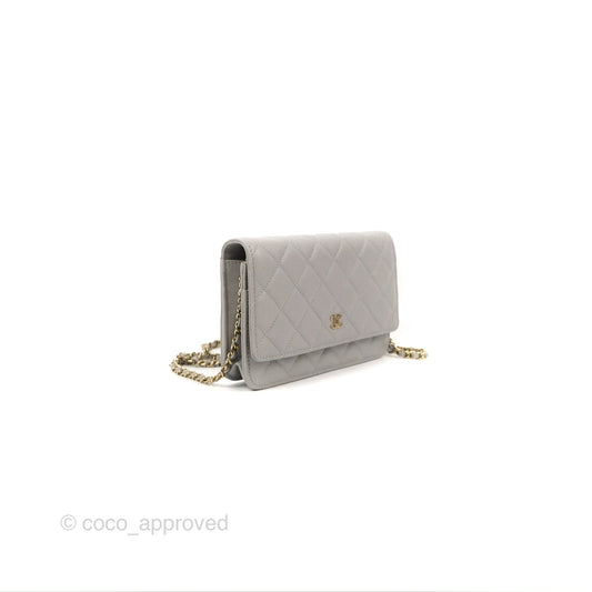 Chanel Quilted Classic WOC Grey Caviar Gold Hardware