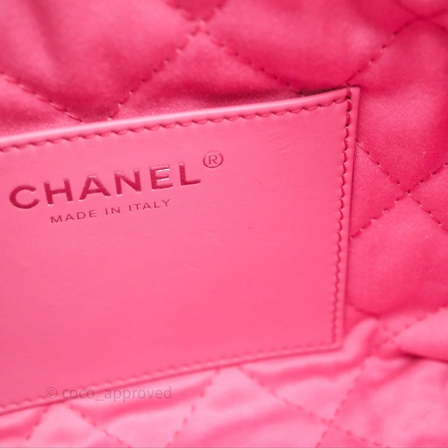 Chanel 22 Mini Bag Pink Crumpled Calfskin Silver Hardware