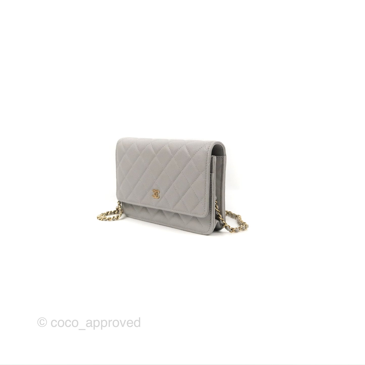 Chanel Quilted Classic WOC Grey Caviar Gold Hardware